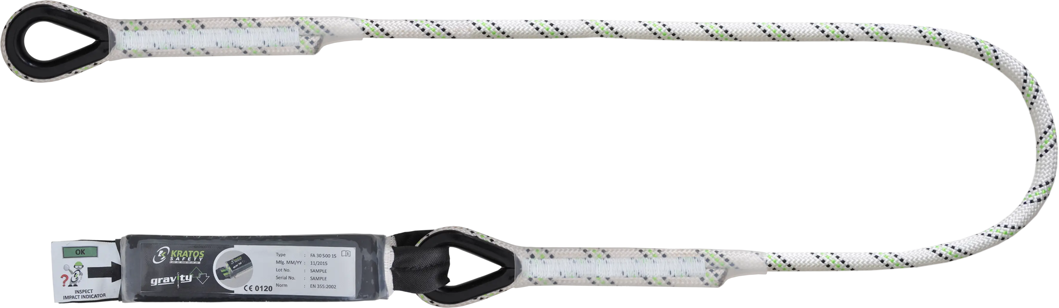 HOPE - Verbindungsmittel mit Falldämpfer aus Kernmantelseil 1,80 m ohne Karabiner