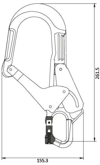 HUKA-1 - Aluminium-Rohrhaken mit zu öffnender Abschlussöse