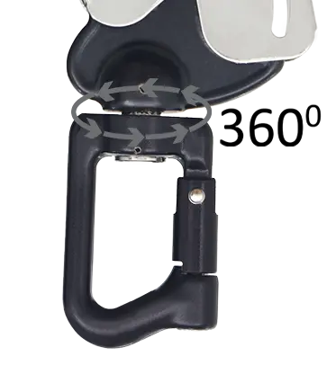 HUKA-2 - Karabinerhaken aus Aluminium, Typ Keylock mit Drehwirbel