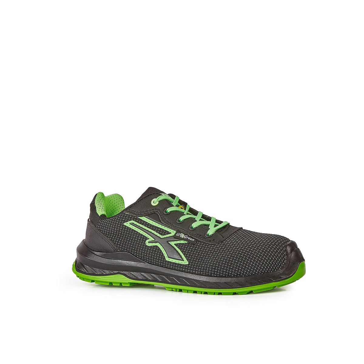 U-Power Sicherheitshalbschuhe S3S ISLAND UK s ESD BLACK / VERDE FLUO