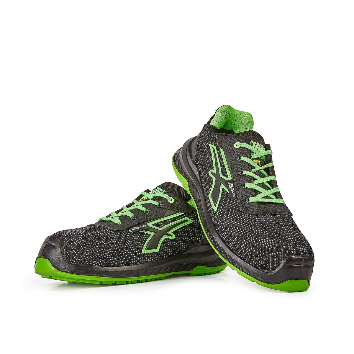 U-Power Sicherheitshalbschuhe S3S ISLAND UK s ESD BLACK / VERDE FLUO