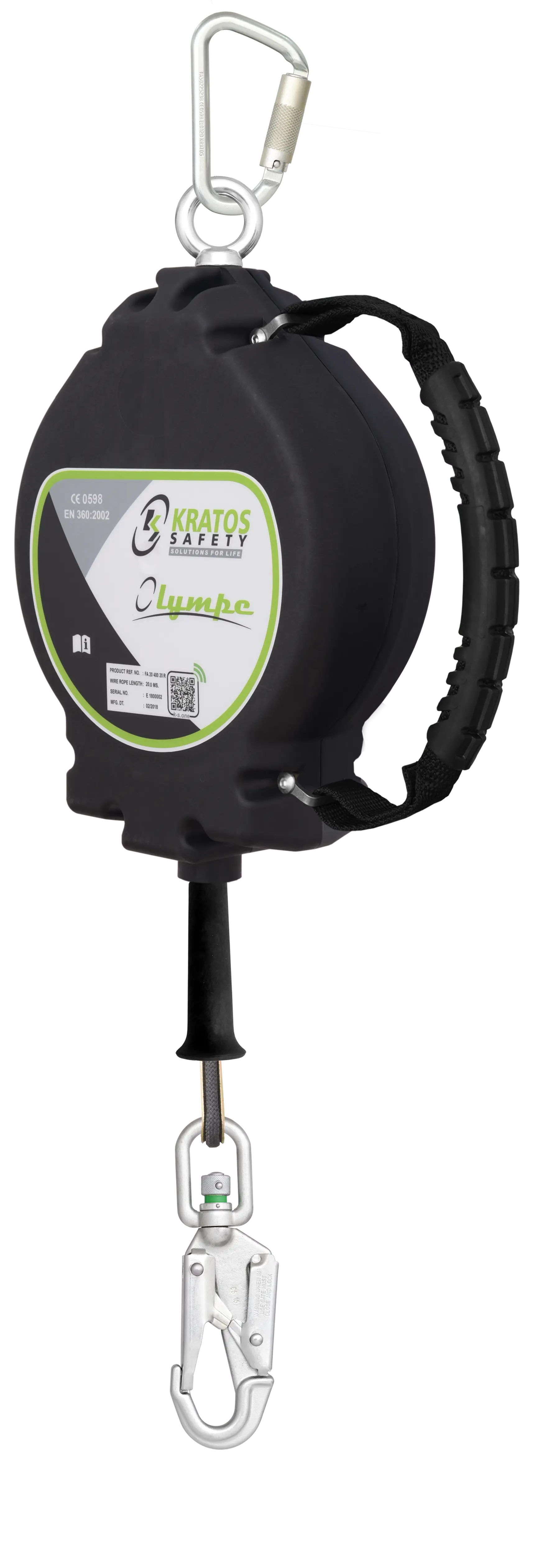 LONY - Synthetisches Seil, Absturzsicherung mit automatischem Rückzug 18 m