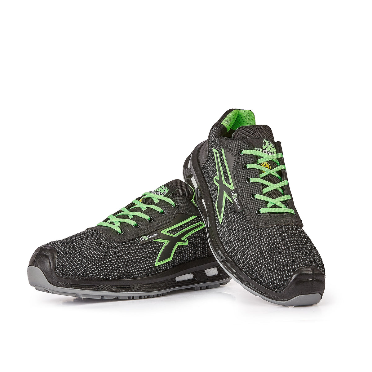 U-Power Sicherheitshalbschuhe S3S MALIBU s ESD BLACK / VERDE FLUO