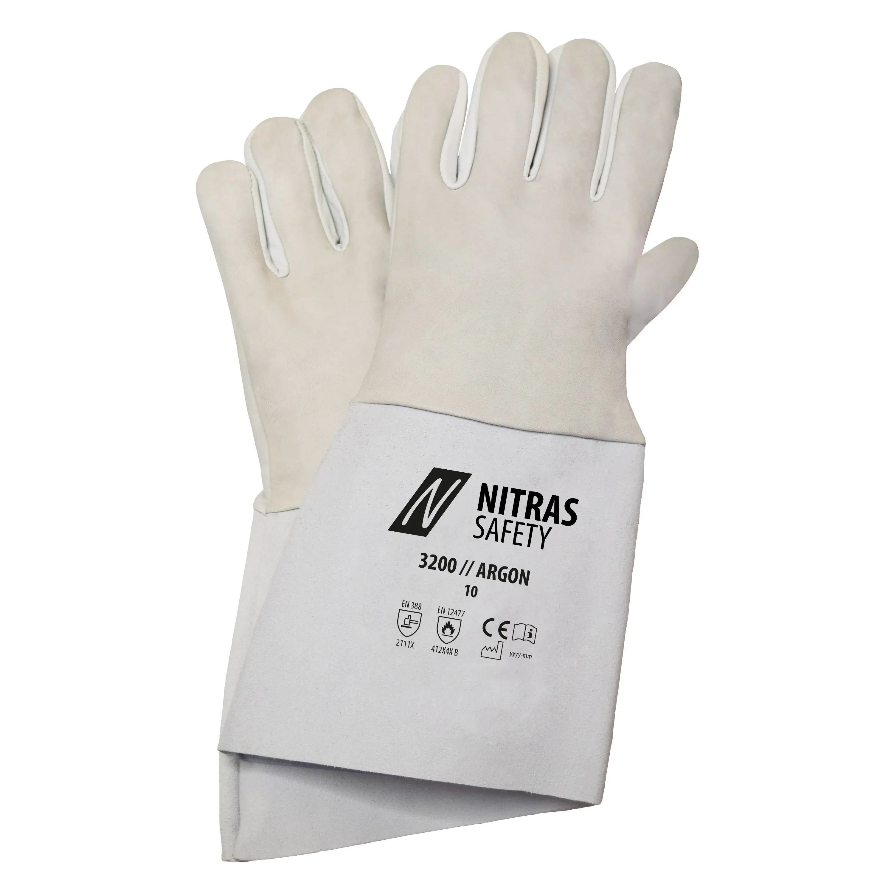 NITRAS ARGON, Schweißerhandschuhe, grau / grau, EN 388, EN 12477 - KERA Arbeitsschutz