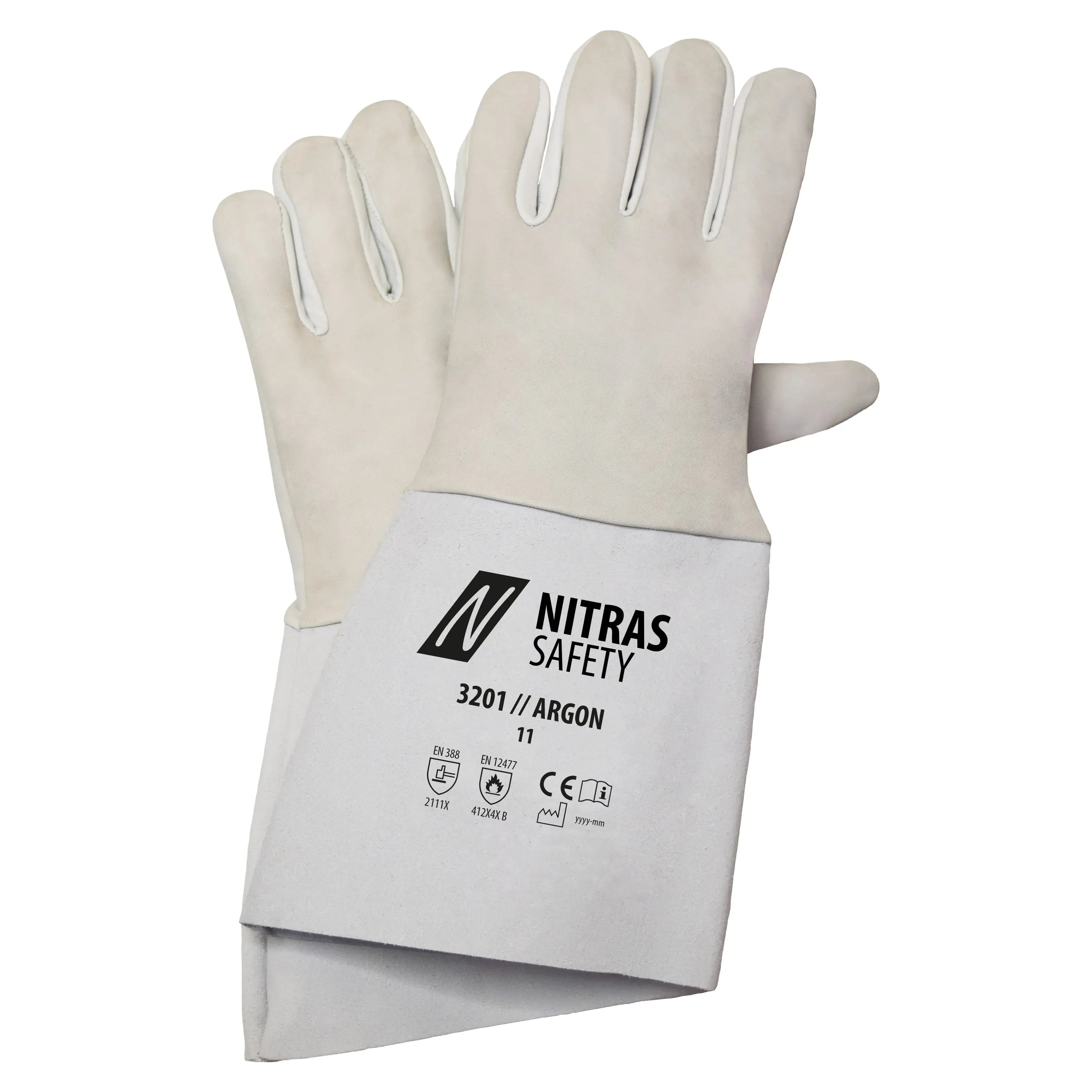 NITRAS ARGON, Schweißerhandschuhe, grau / grau, EN 388, EN 12477 - KERA Arbeitsschutz