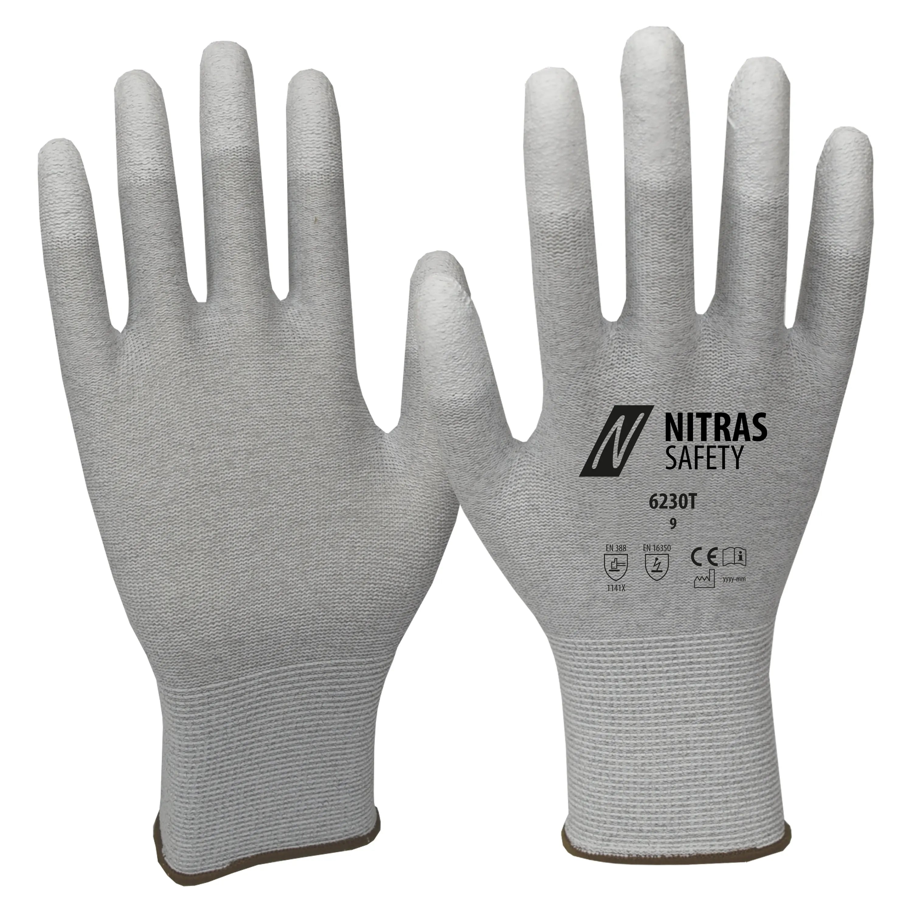 NITRAS Antistatikhandschuhe, grau / weiß, EN 388 - KERA Arbeitsschutz