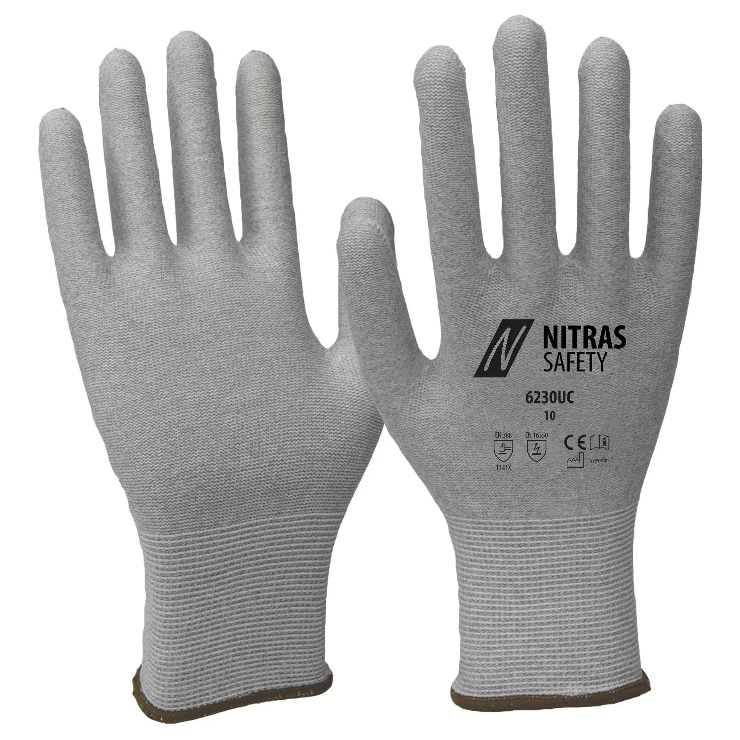 NITRAS Antistatikhandschuhe, grau, EN 388, EN 16350 - KERA Arbeitsschutz