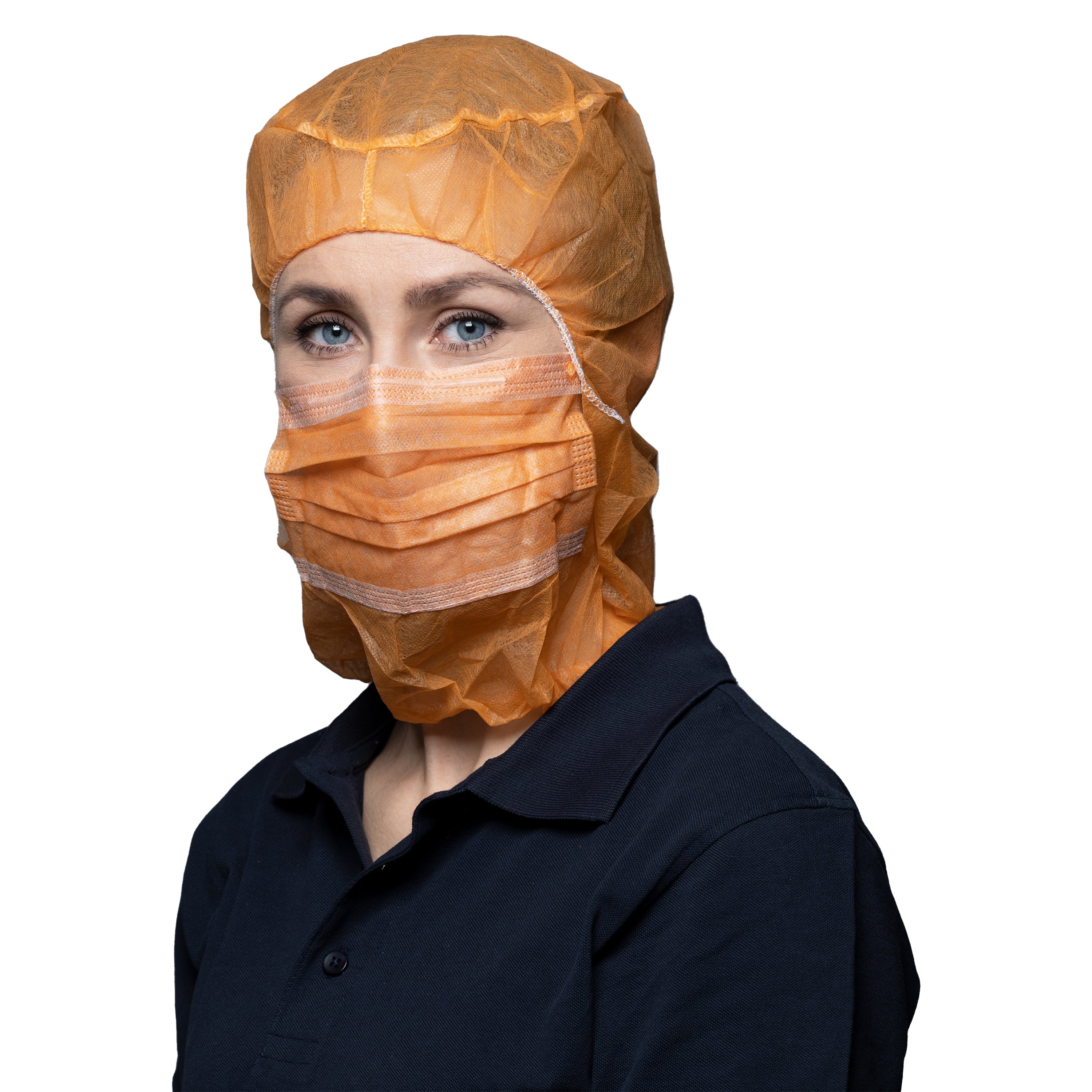 NITRAS Astronautenhaube mit Hygienemaske, orange, im Karton 1000 Stück 
