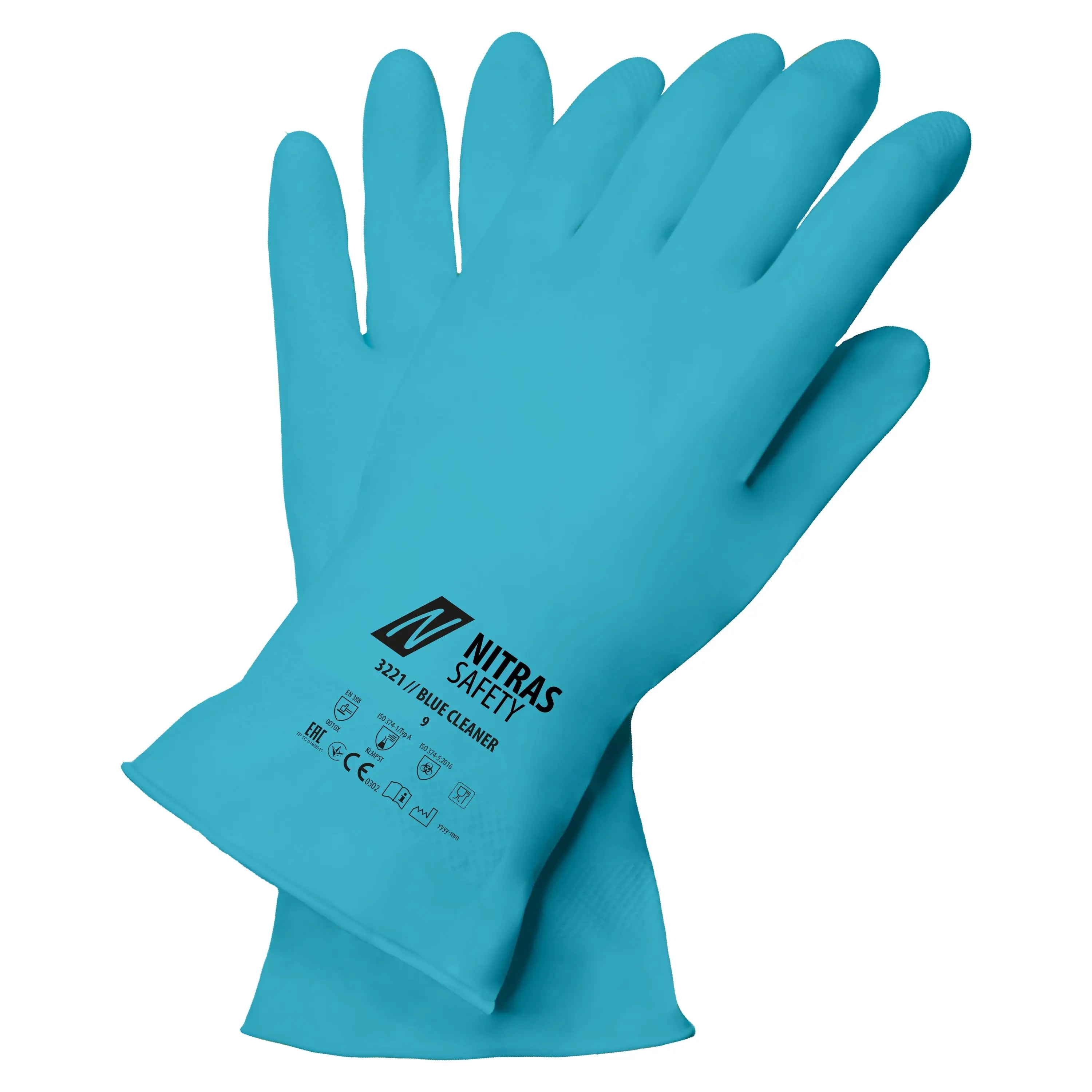 NITRAS BLUE CLEANER, Chemikalienhandschuhe, blau, EN 388, EN ISO 374 - KERA Arbeitsschutz