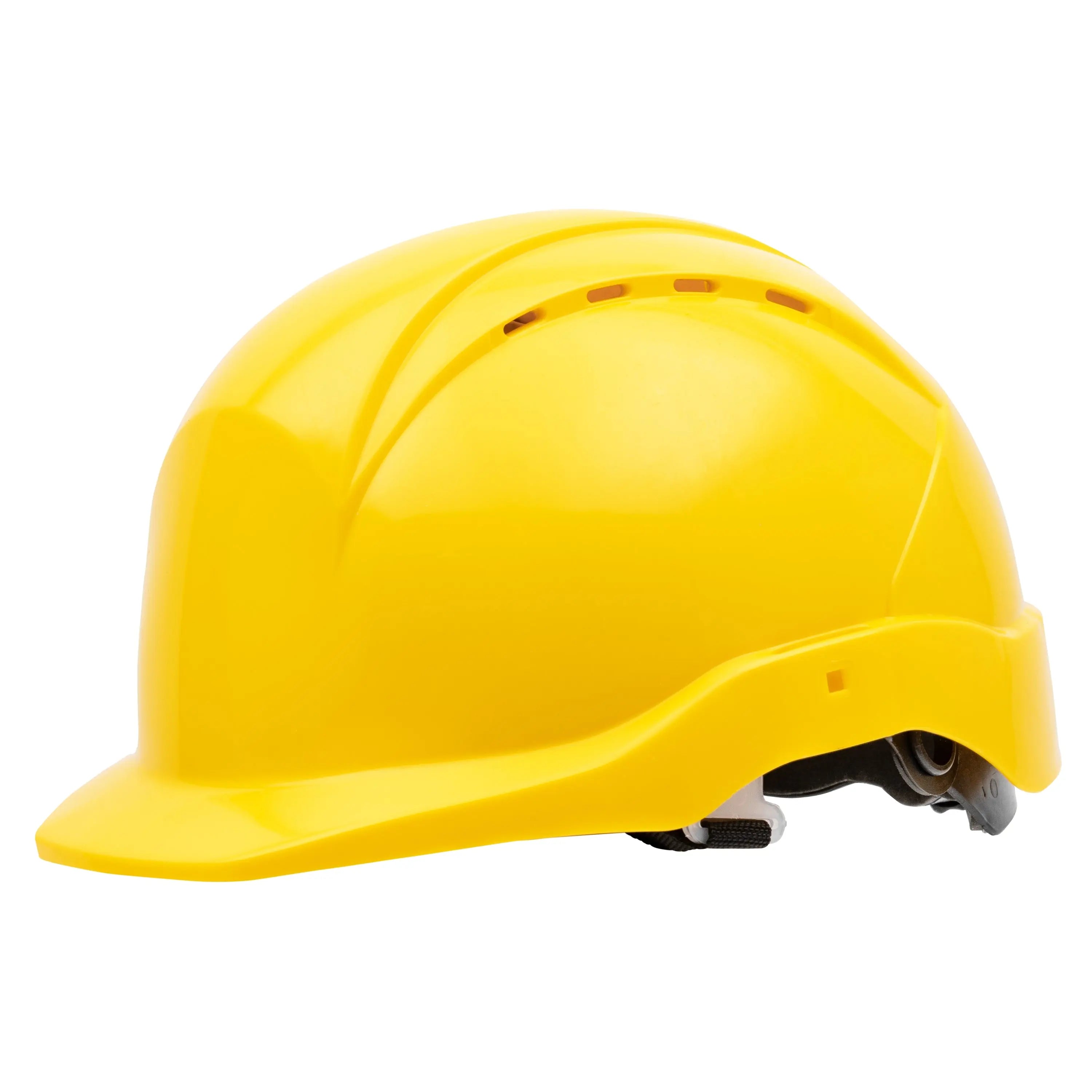 NITRAS HEAD PROTECT, Industrieschutzhelm, Schale aus HDPE, gelb, Innenausstattung aus LDPE / Textil, schwarz / grau, EN 397 - KERA Arbeitsschutz