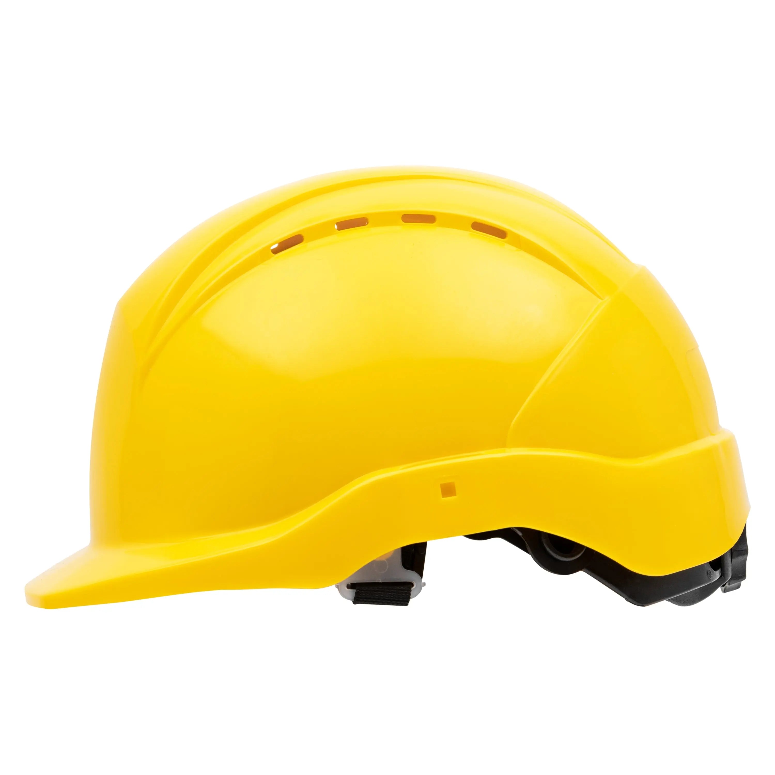 NITRAS HEAD PROTECT, Industrieschutzhelm, Schale aus HDPE, gelb, Innenausstattung aus LDPE / Textil, schwarz / grau, EN 397 - KERA Arbeitsschutz