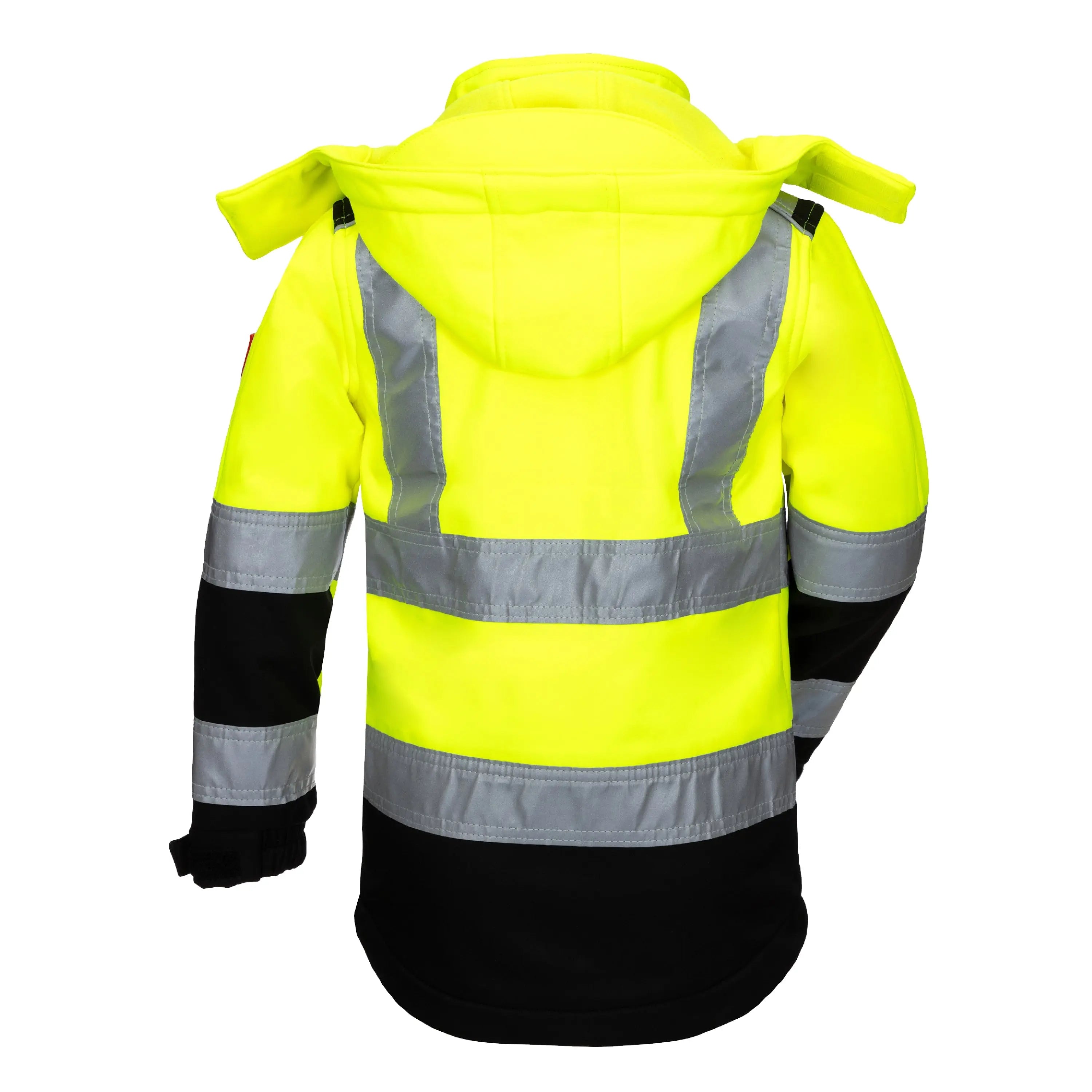 NITRAS MOTION TEX KIDS, Warnschutz-Softshelljacke, neongelb / schwarz, EN ISO 13688, EN 1150 - KERA Arbeitsschutz