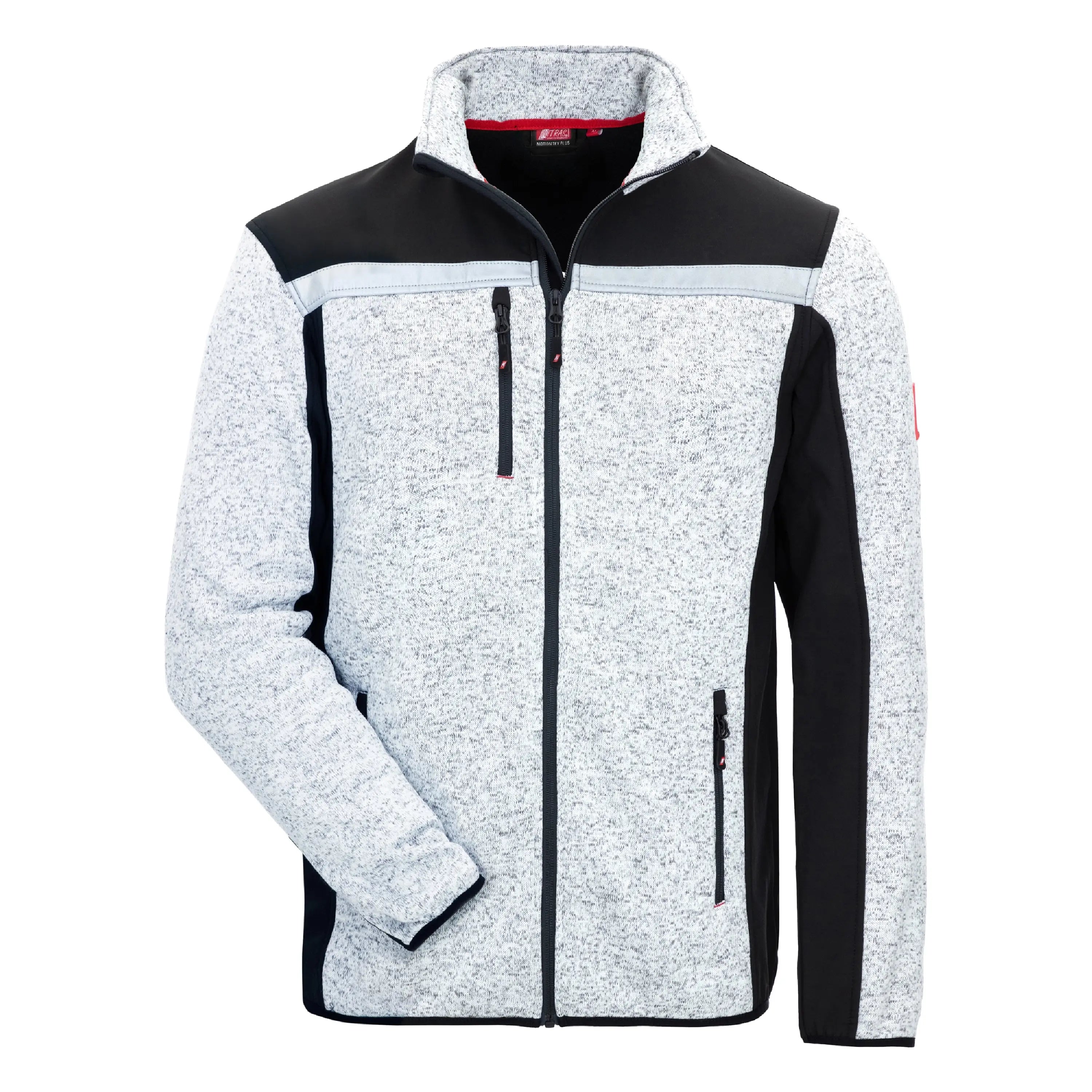 NITRAS MOTION TEX PLUS, Strick-Softshelljacke, hellgrau / schwarz - KERA Arbeitsschutz