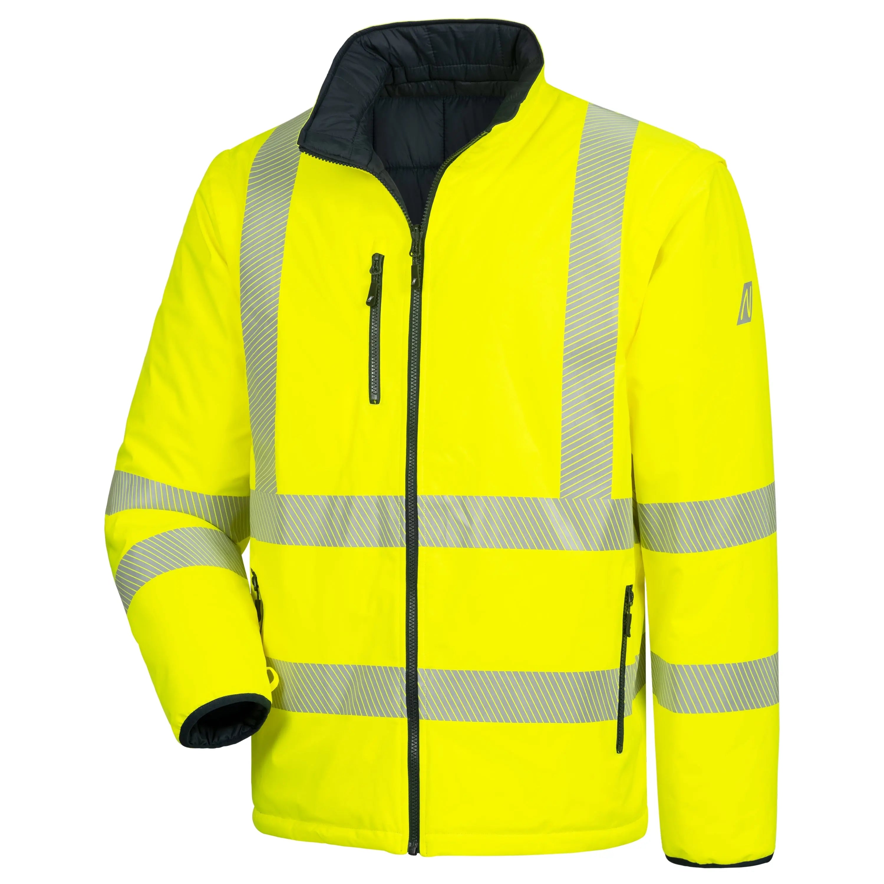 NITRAS MOTION TEX VIZ PLUS, Warn-Multifunktionsjacke, neongelb / marineblau, EN ISO 13688, EN ISO 20471, EN 343, EN 342 - KERA Arbeitsschutz