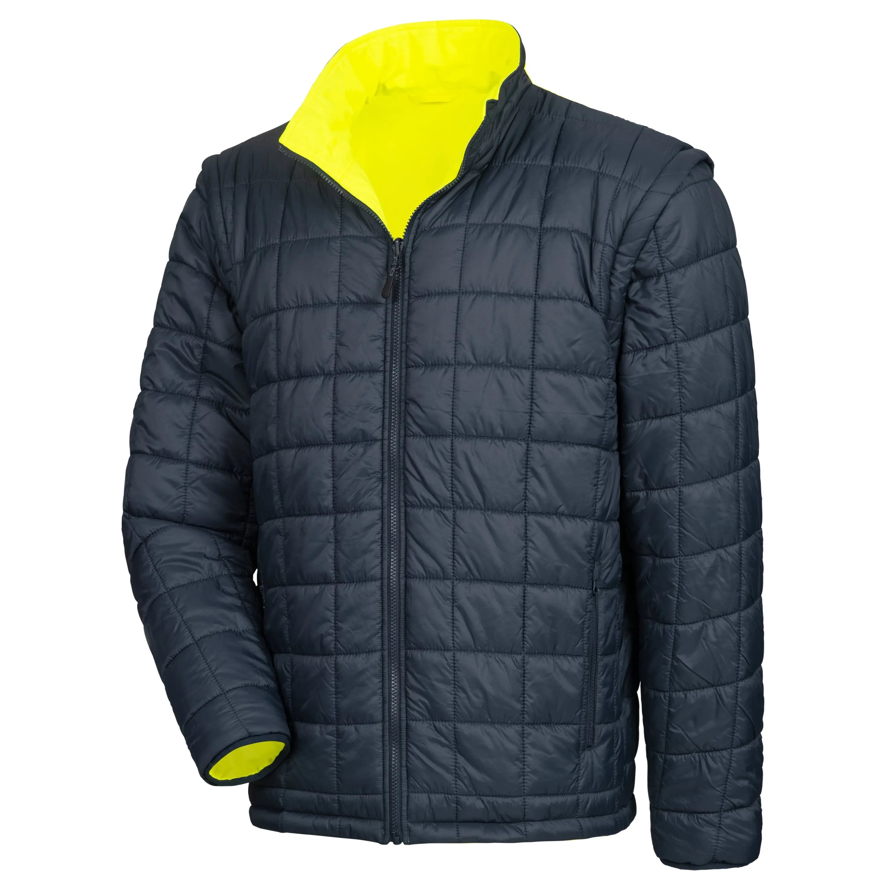 NITRAS MOTION TEX VIZ PLUS, Warn-Multifunktionsjacke, neongelb / marineblau, EN ISO 13688, EN ISO 20471, EN 343, EN 342 - KERA Arbeitsschutz