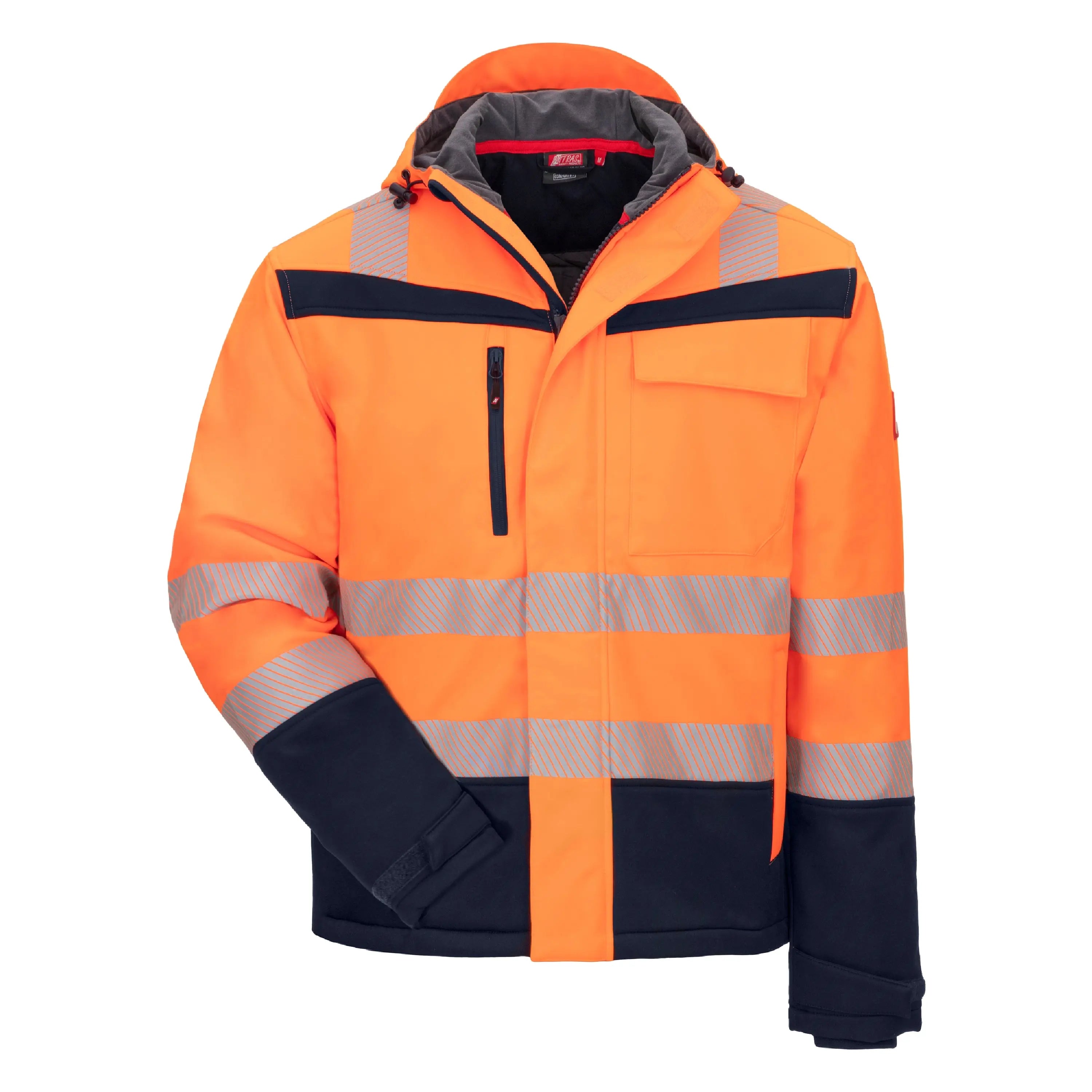 NITRAS MOTION TEX VIZ PLUS, Winter-Warnschutz-Softshelljacke, neonorange / marine, EN ISO 20471 - KERA Arbeitsschutz