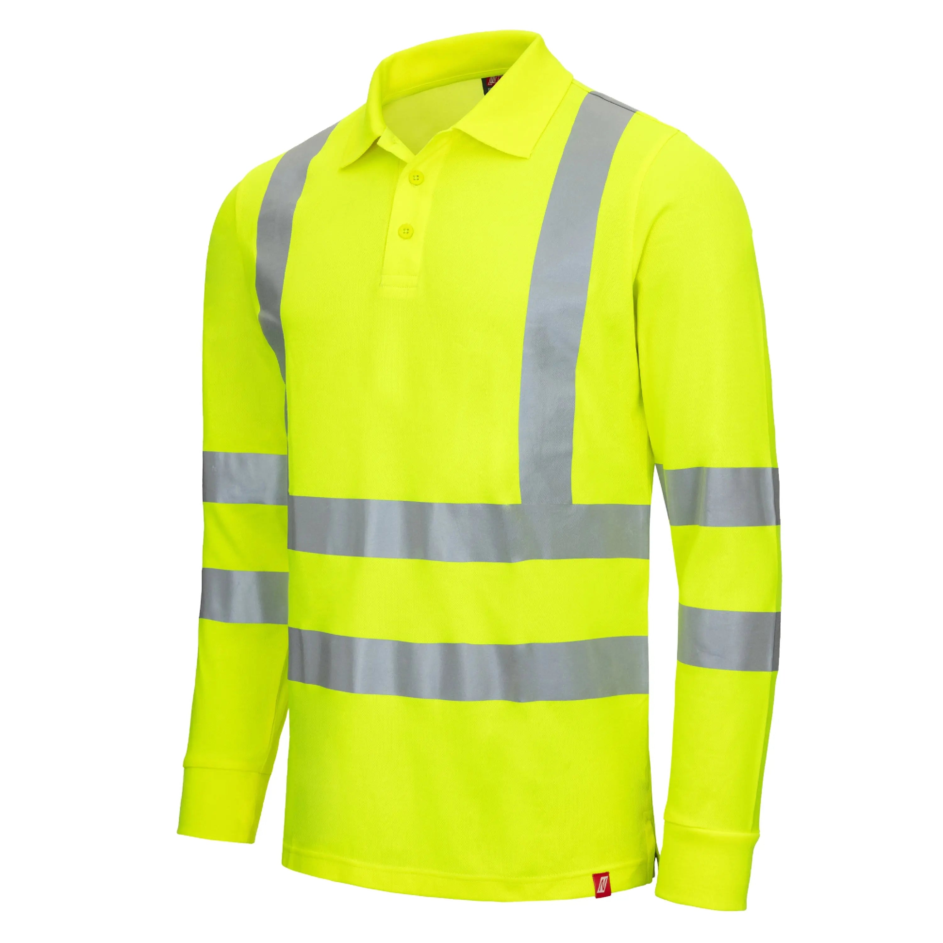 NITRAS MOTION TEX VIZ, Warnschutz-Langarm-Poloshirt, EN ISO 13688, EN ISO 20471, EN 13758-2 - KERA Arbeitsschutz
