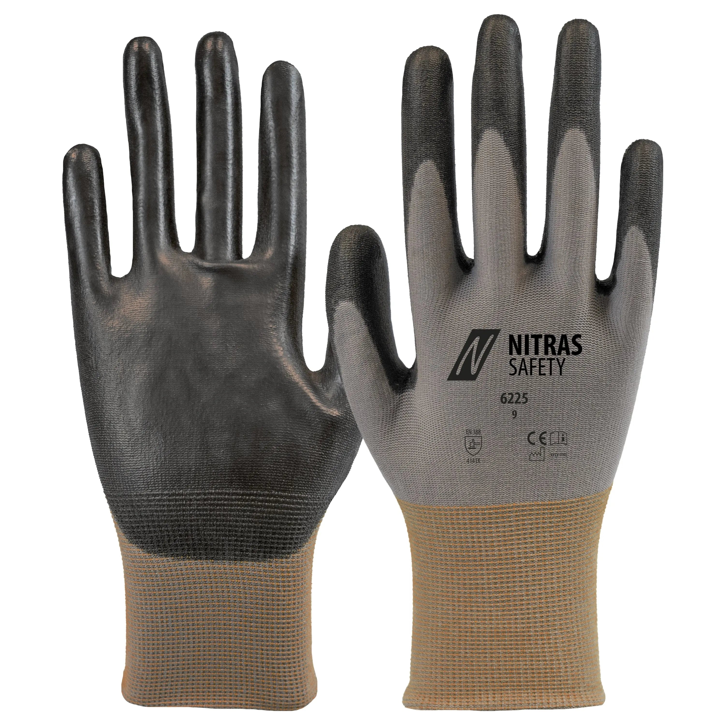 NITRAS Montagehandschuhe, grau / schwarz, EN 388, OEKO-TEX - KERA Arbeitsschutz