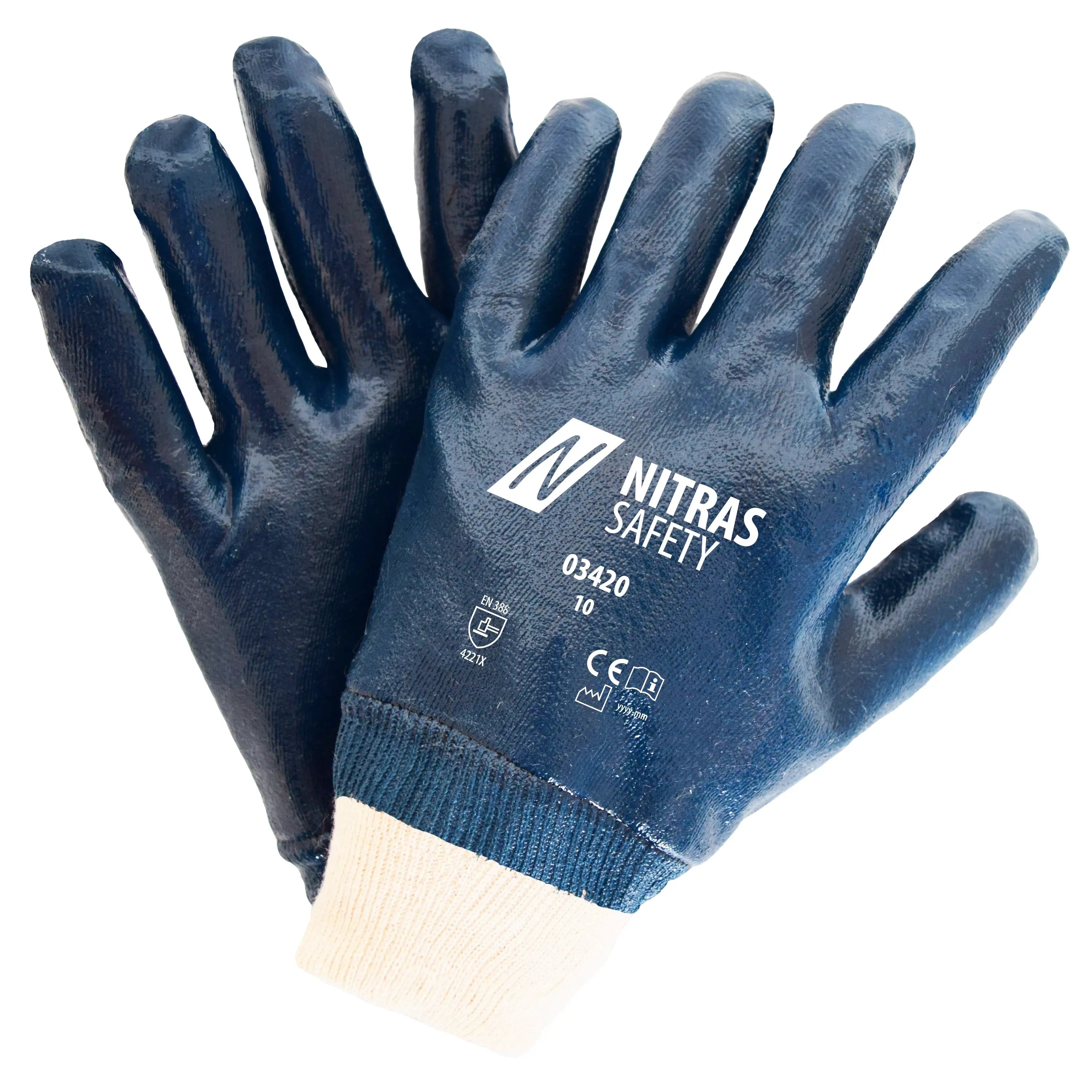 NITRAS Nitrilhandschuhe, naturfarben / blau, EN 388 - KERA Arbeitsschutz