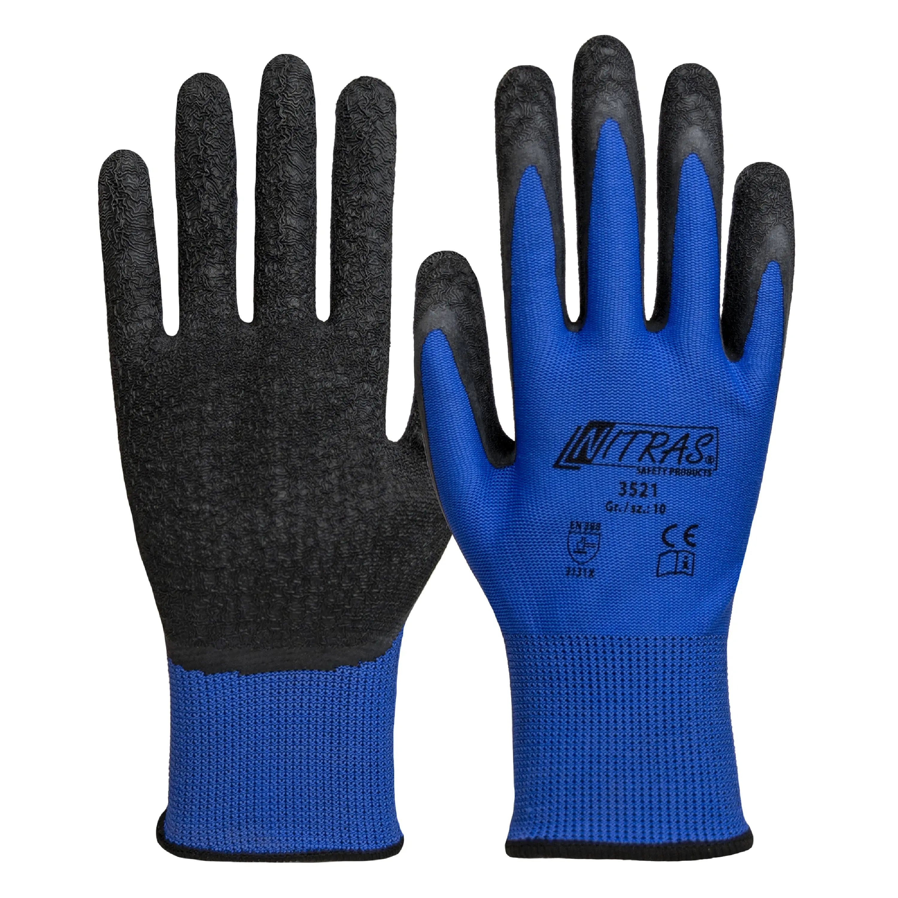 NITRAS Nylonhandschuhe, blau / schwarz, EN 388 - KERA Arbeitsschutz