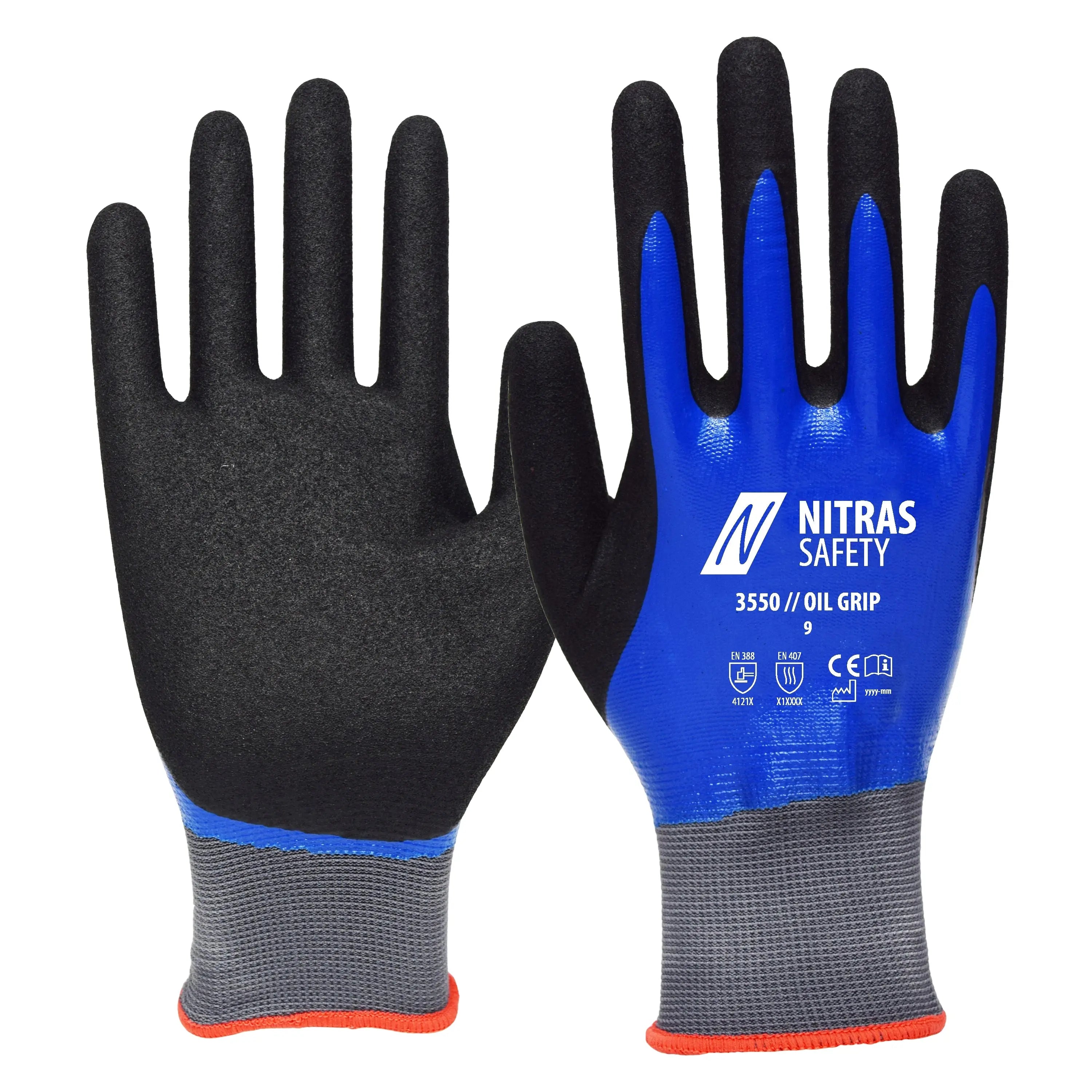 NITRAS OIL GRIP, Montagehandschuhe, blau / schwarz, EN 388 - KERA Arbeitsschutz