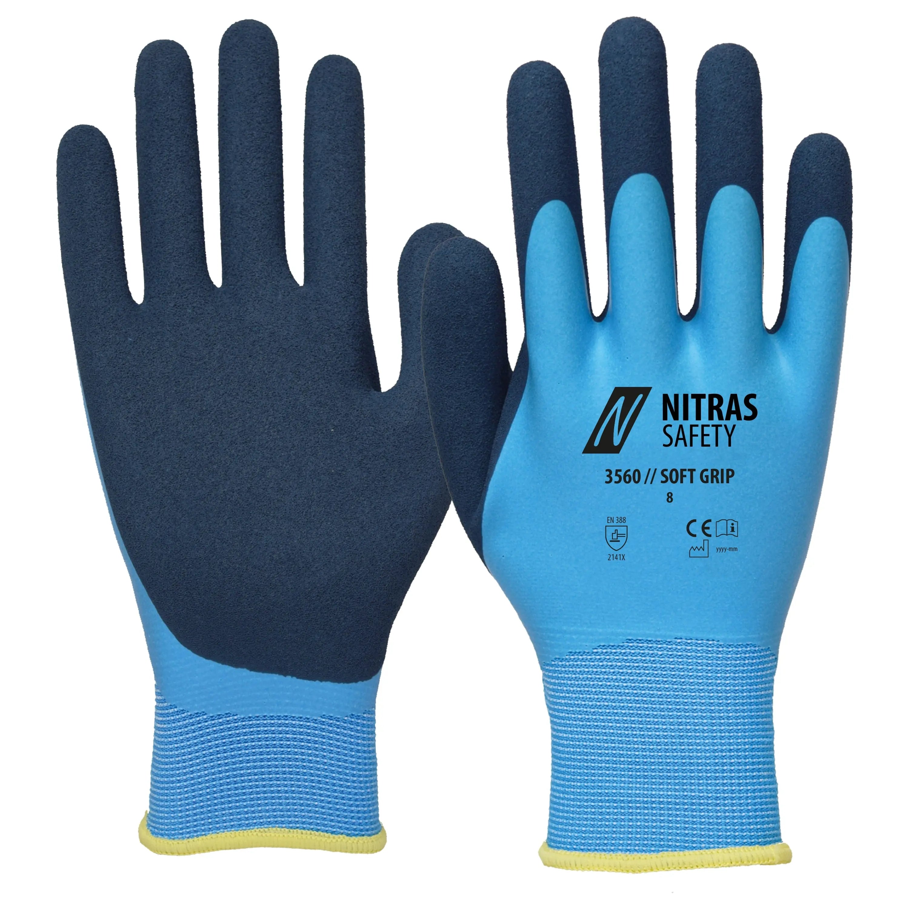 NITRAS SOFT GRIP, Montagehandschuhe, hellblau / dunkelblau, EN 388 - KERA Arbeitsschutz