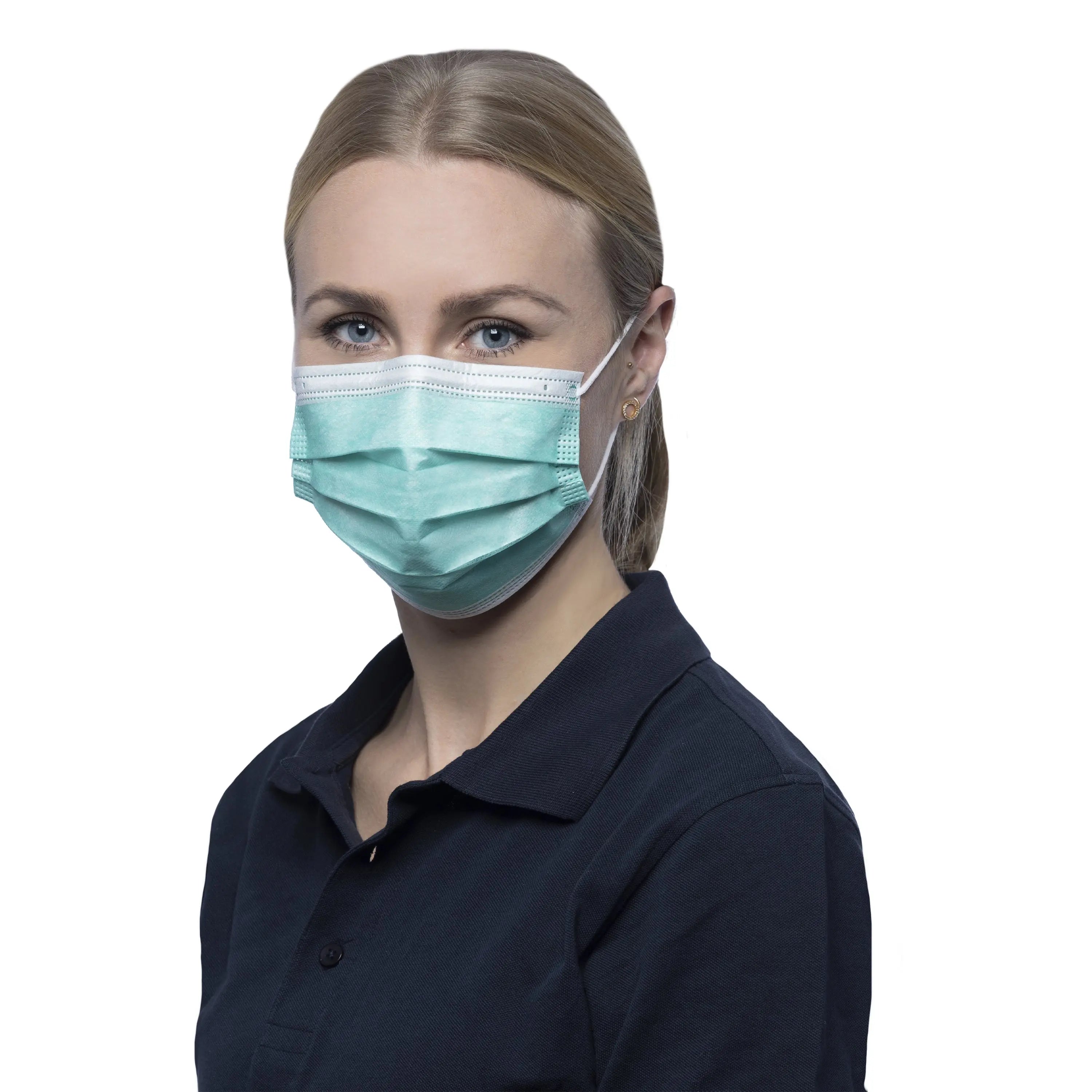 NITRAS SOFT PROTECT, medizinische Gesichtsmaske, grün, EN 14683, Box à 50 Stück 