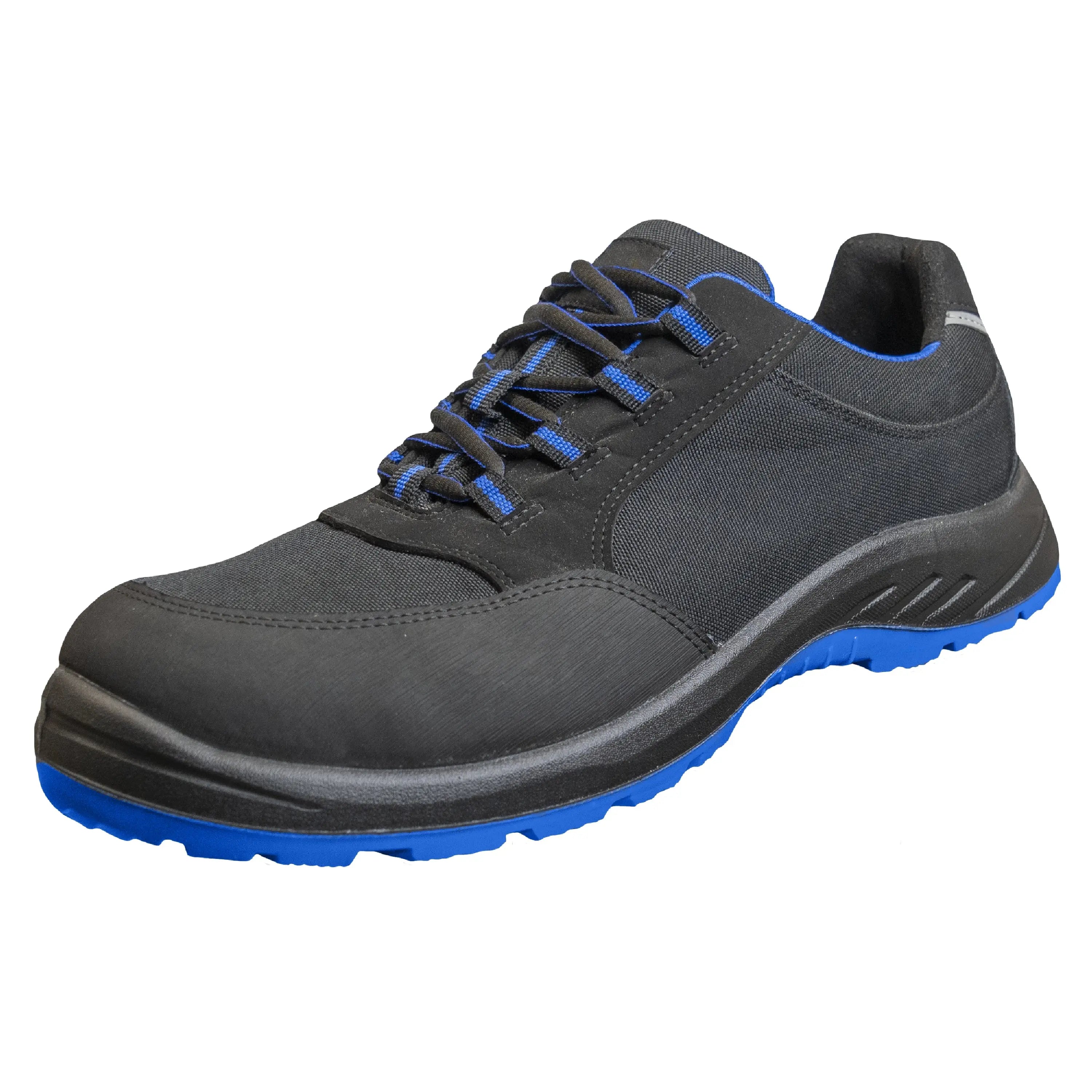 NITRAS SOLID STEP, Sicherheitshalbschuhe, S3S CI FO, strapazierfähiges Textil, schwarz, widerstandsfähige PU / PU-Laufsohle, schwarz / blau (Farbcode: 1022), EN ISO 20345, EN IEC 61340-4-3, DGUV Regel 112-191 - KERA Arbeitsschutz