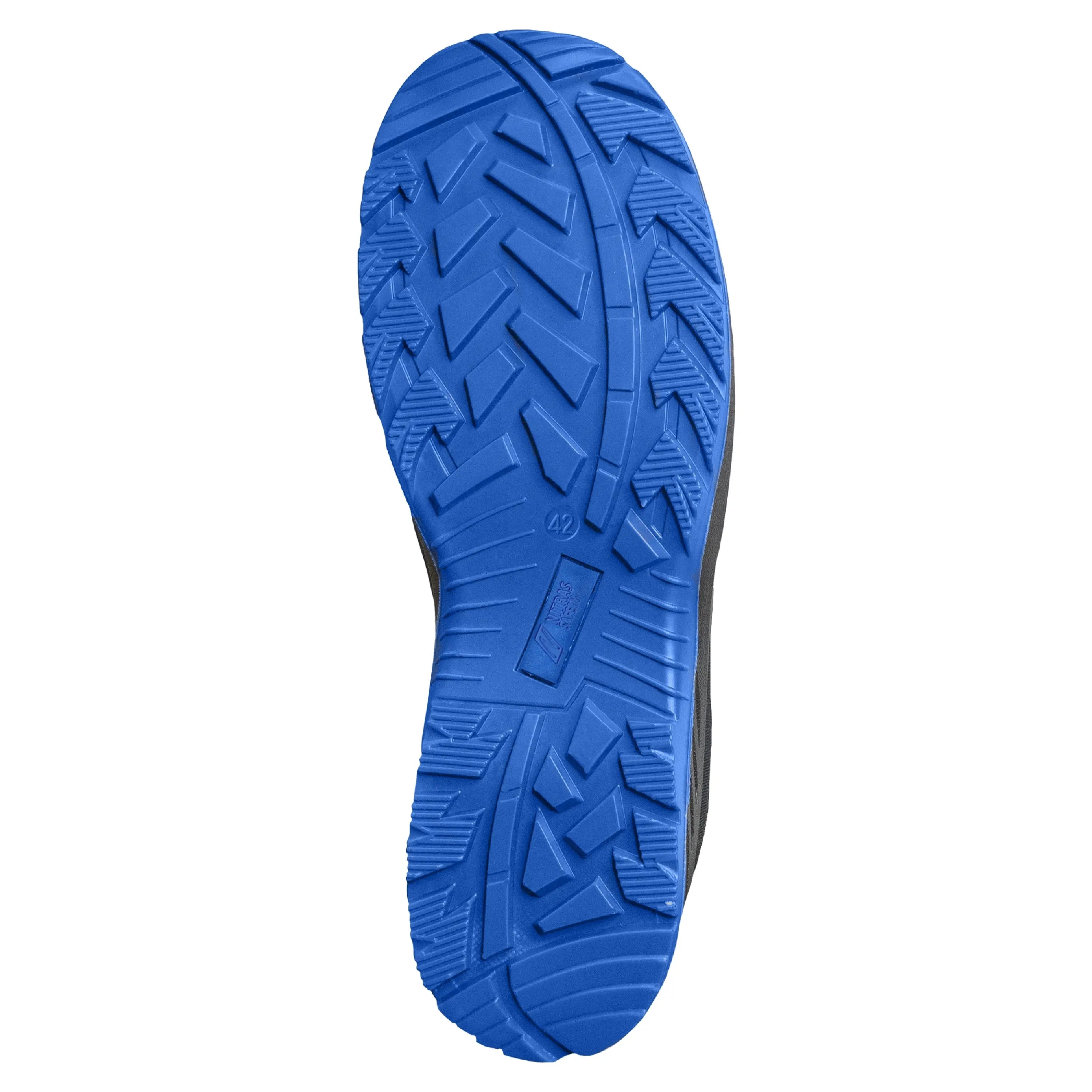 NITRAS SOLID STEP, Sicherheitshalbschuhe, S3S CI FO, strapazierfähiges Textil, schwarz, widerstandsfähige PU / PU-Laufsohle, schwarz / blau (Farbcode: 1022), EN ISO 20345, EN IEC 61340-4-3, DGUV Regel 112-191 - KERA Arbeitsschutz