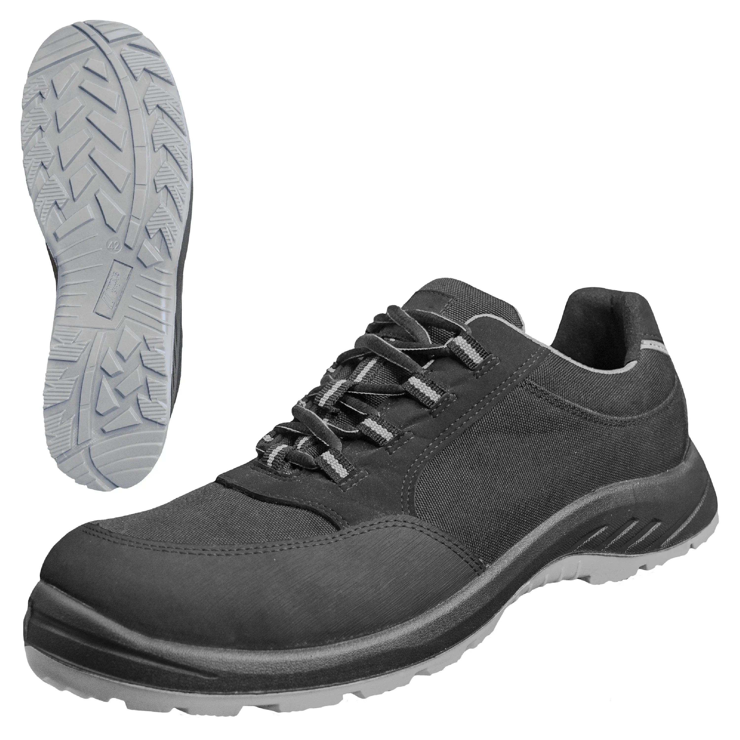NITRAS SOLID STEP, Sicherheitshalbschuhe, S3S CI FO, strapazierfähiges Textil, schwarz, widerstandsfähige PU / PU-Laufsohle, schwarz / grau (Farbcode: 1012), EN ISO 20345, EN IEC 61340-4-3, DGUV Regel 112-191 - KERA Arbeitsschutz