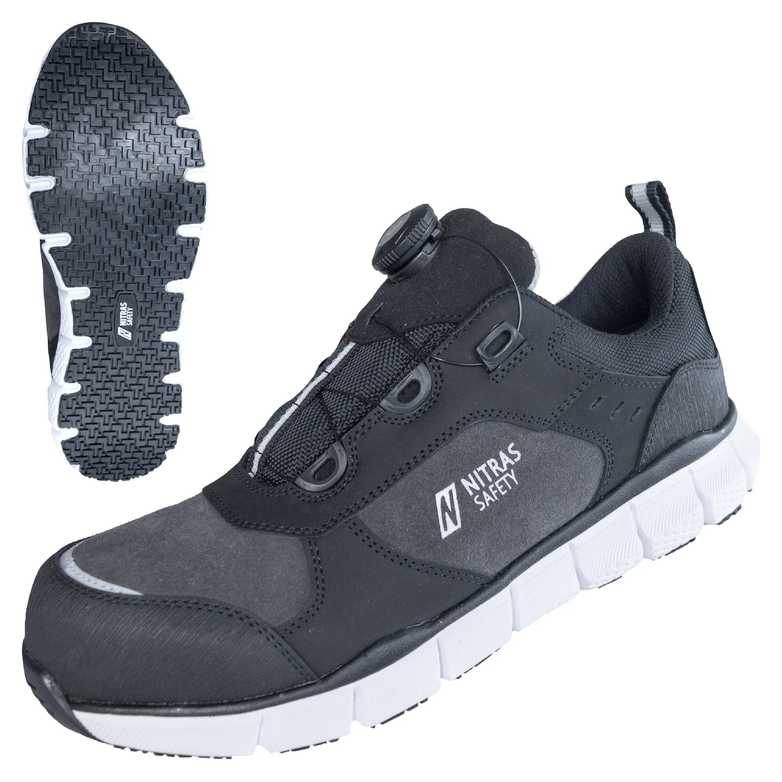 NITRAS SONIC STEP FIT, S3S FO HRO SC SR Sicherheitshalbschuhe, grau / schwarz, EN ISO 20345, EN IEC 61340-4-3, DGUV Regel 112-191 - KERA Arbeitsschutz
