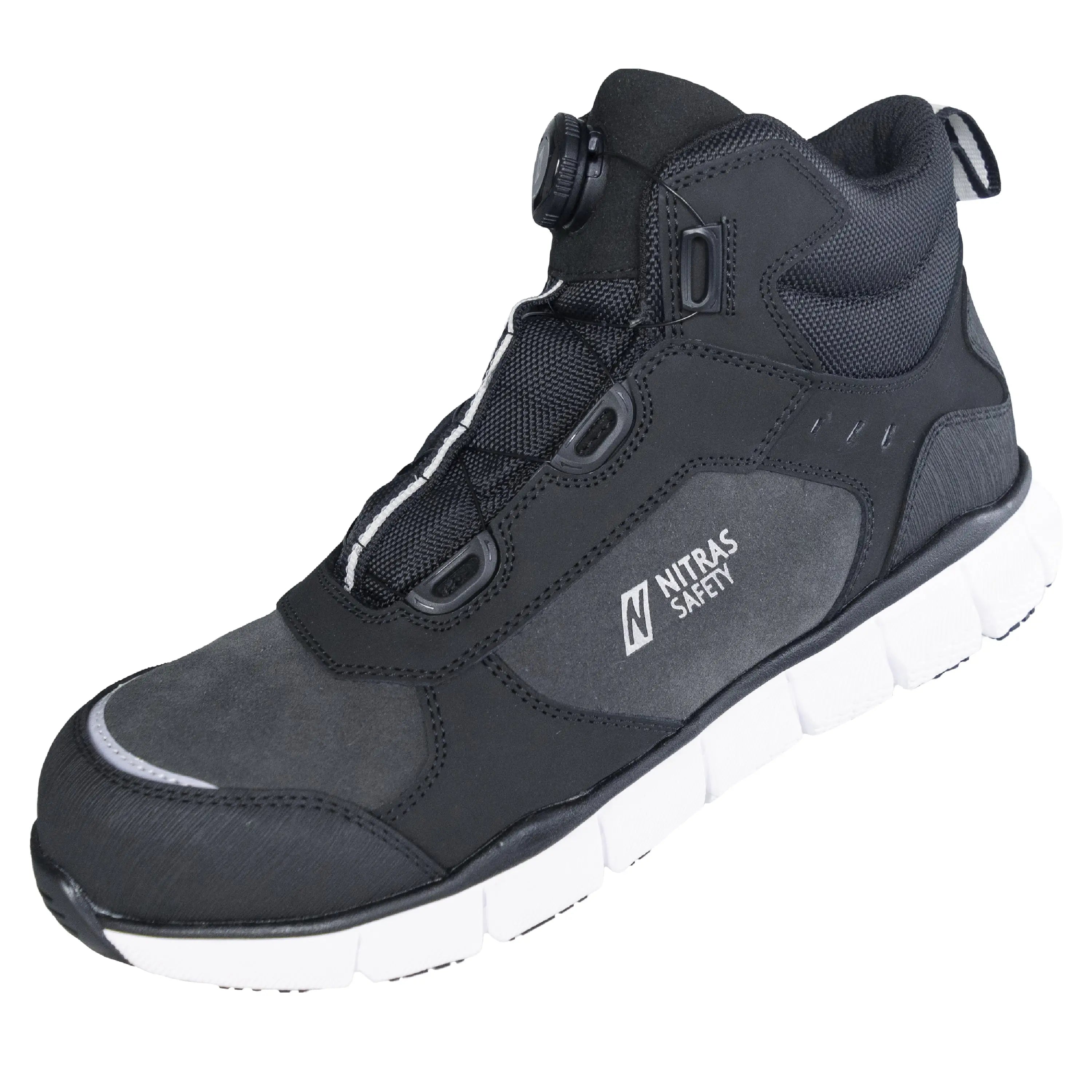 NITRAS SONIC STEP MID FIT, S3S FO HRO SC SR, Sicherheitsstiefel, halbhoch, grau / schwarz, EN ISO 20345, EN IEC 61340-4-3, DGUV Regel 112-191 - KERA Arbeitsschutz