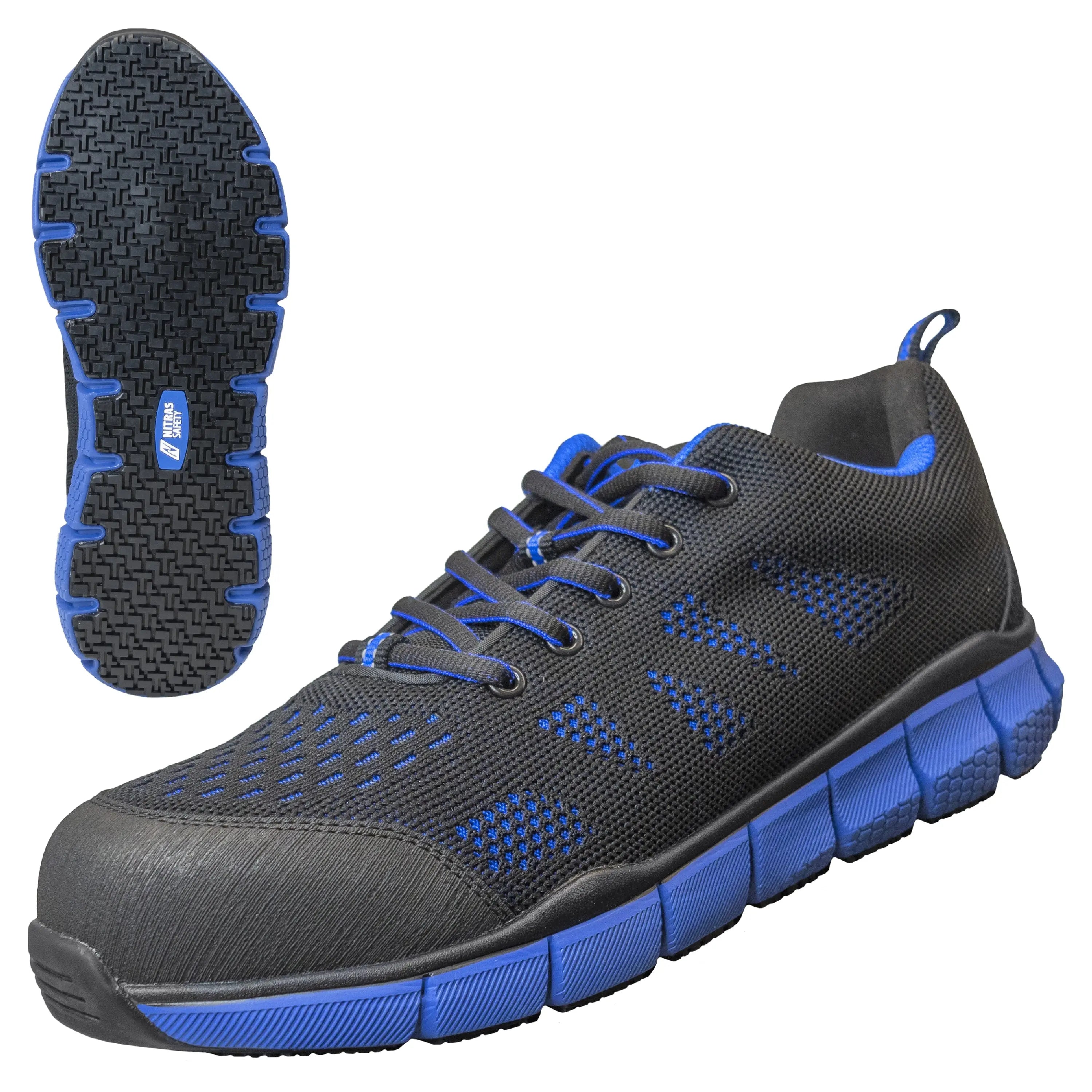 NITRAS SONIC STEP, Sicherheitshalbschuhe, S1P, strapazierfähiges Textil, schwarz / blau, widerstandsfähige EVA / Nitril-Laufsohle, schwarz / blau (Farbcode: 1022), EN ISO 20345, EN IEC 61340-4-3, DGUV Regel 112-191 - KERA Arbeitsschutz