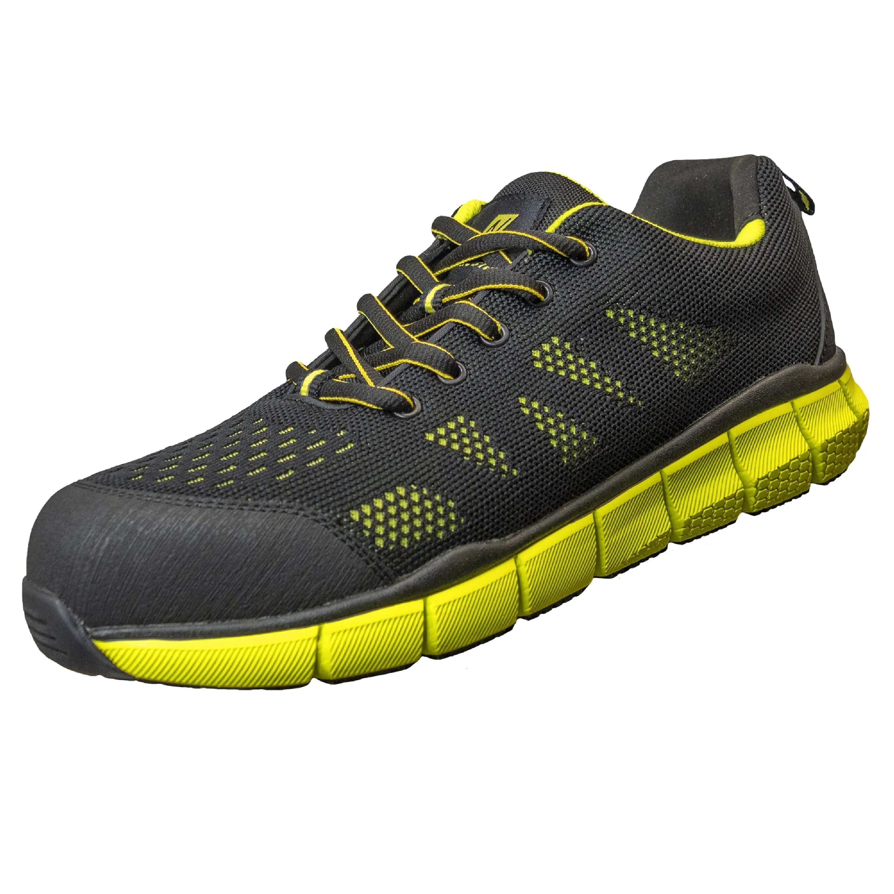 NITRAS SONIC STEP, Sicherheitshalbschuhe, S1P, strapazierfähiges Textil, schwarz / lime, widerstandsfähige EVA / Nitril-Laufsohle, schwarz / lime (Farbcode: 1042), EN ISO 20345, EN IEC 61340-4-3, DGUV Regel 112-191 - KERA Arbeitsschutz