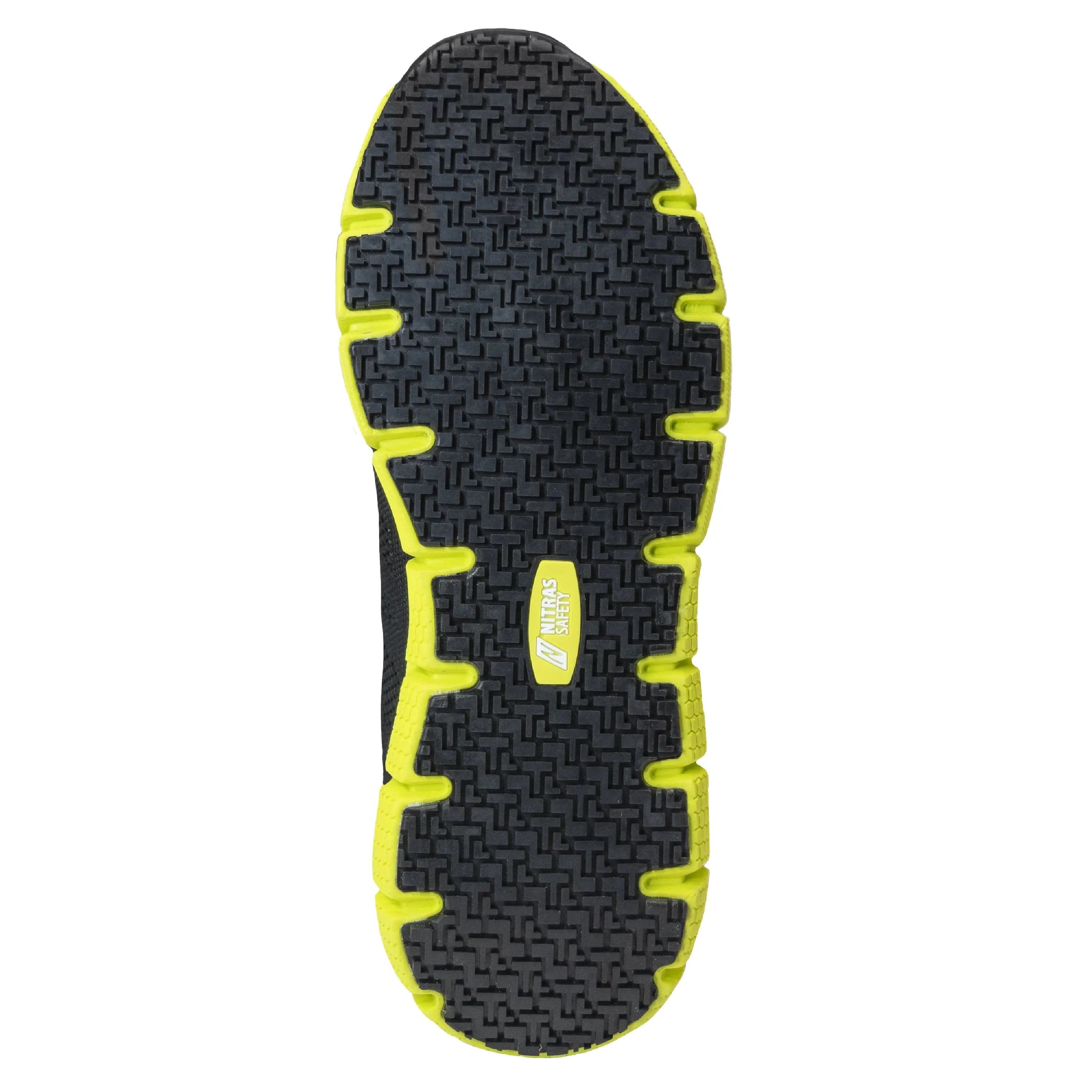 NITRAS SONIC STEP, Sicherheitshalbschuhe, S1P, strapazierfähiges Textil, schwarz / lime, widerstandsfähige EVA / Nitril-Laufsohle, schwarz / lime (Farbcode: 1042), EN ISO 20345, EN IEC 61340-4-3, DGUV Regel 112-191 - KERA Arbeitsschutz