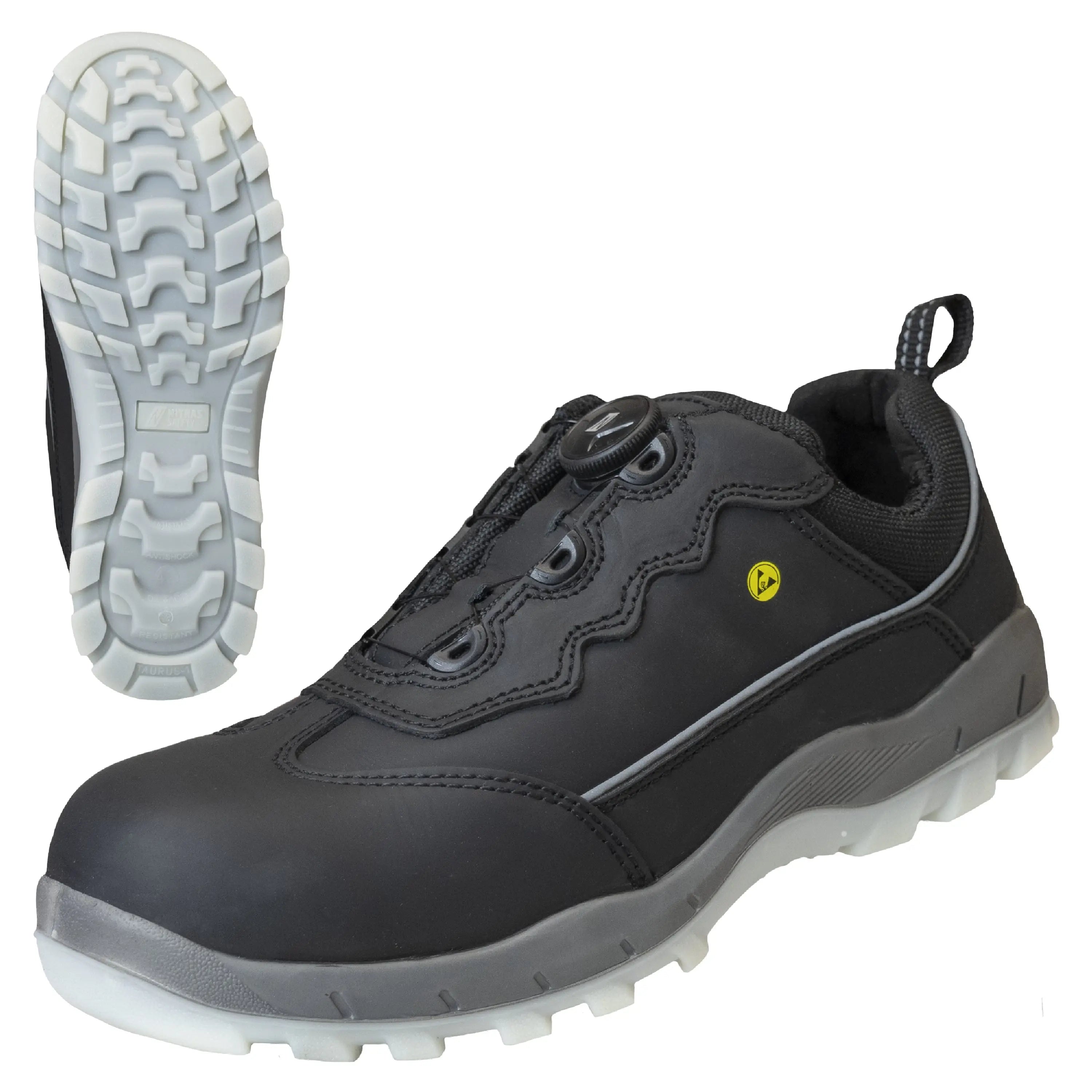 NITRAS SPORT STEP FIT, Sicherheitshalbschuhe, schwarz, EN ISO 20345, EN 61340-4-3, DGUV Regel 112-191 - KERA Arbeitsschutz