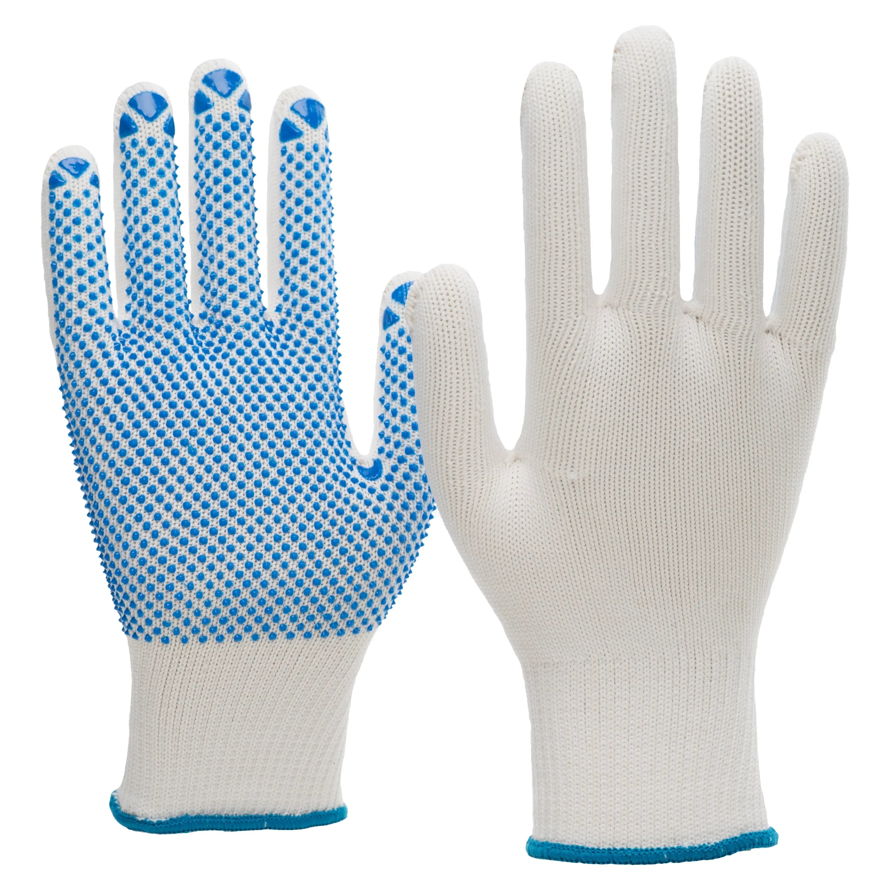 NITRAS Strickhandschuhe, Nylon / Baumwolle, weiß / blau, EN 388 - KERA Arbeitsschutz