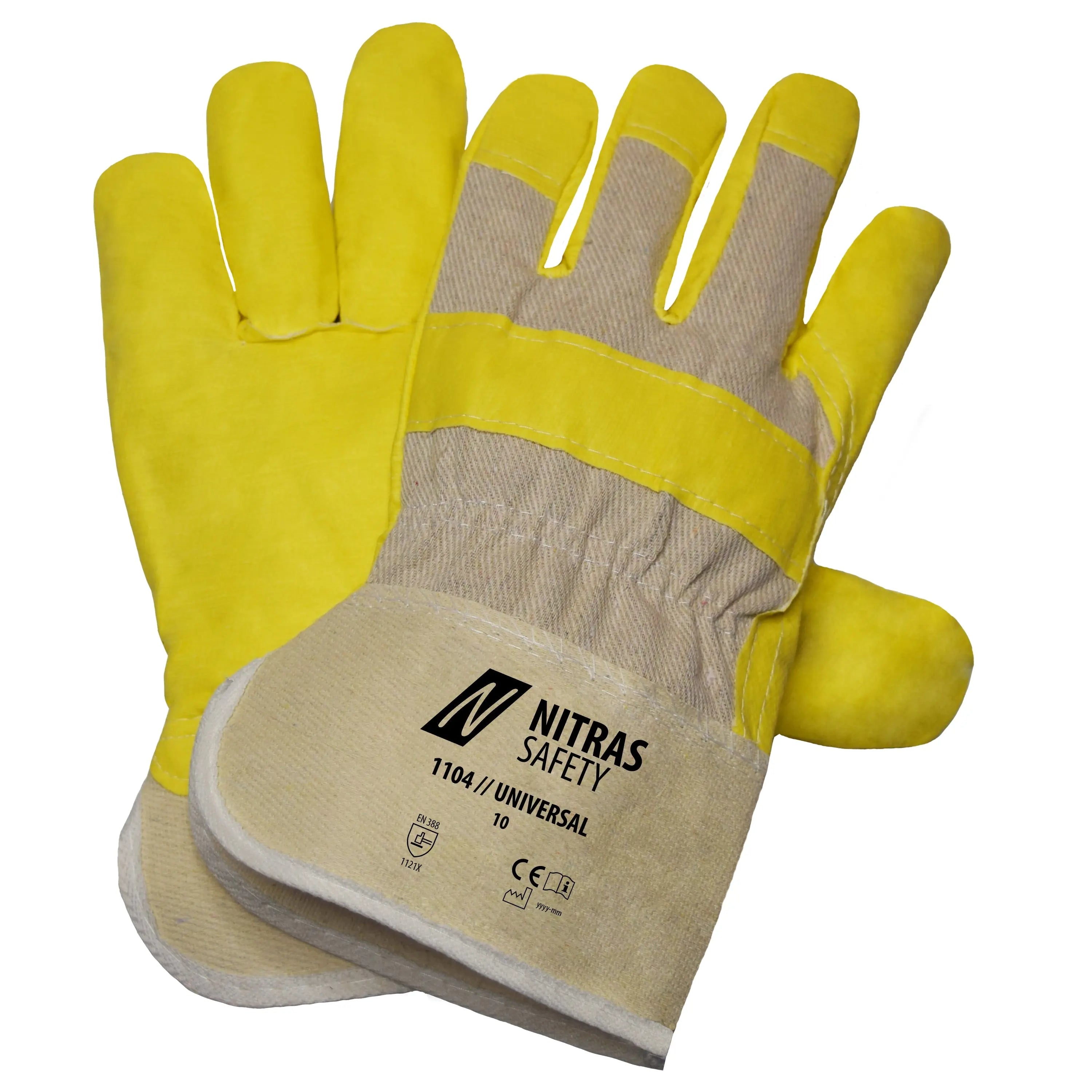 NITRAS UNIVERSAL, Kunstlederhandschuhe, naturfarben / gelb, EN 388 - KERA Arbeitsschutz