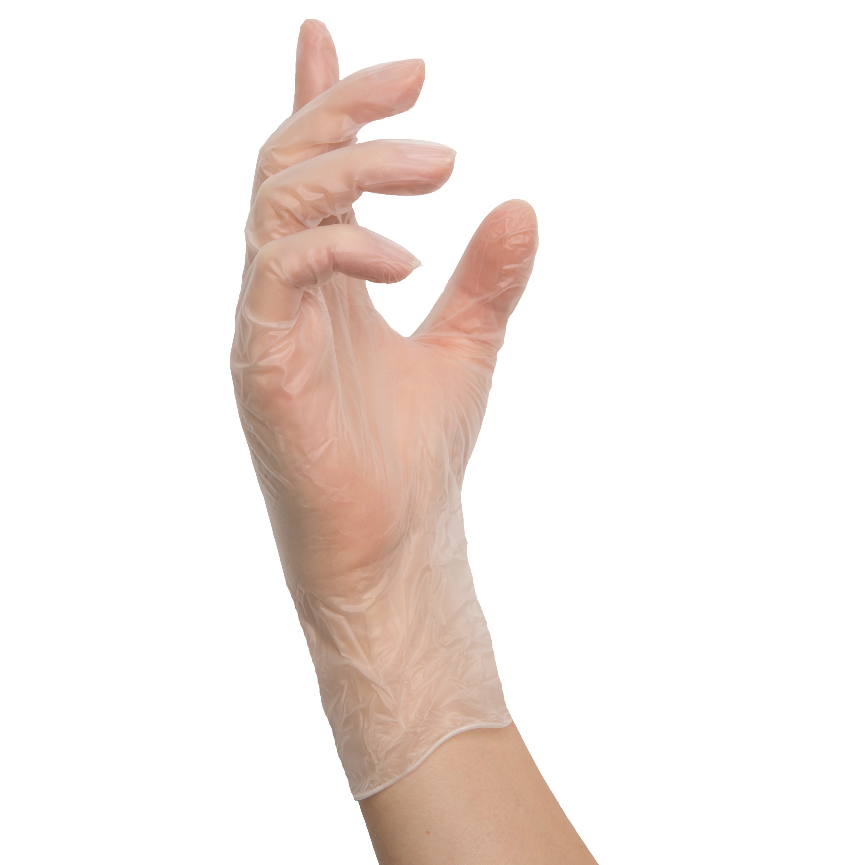 NITRAS VINYL PF, Vinyl-Einmalhandschuhe, transparent, EN 455, Box à 100 Stück 