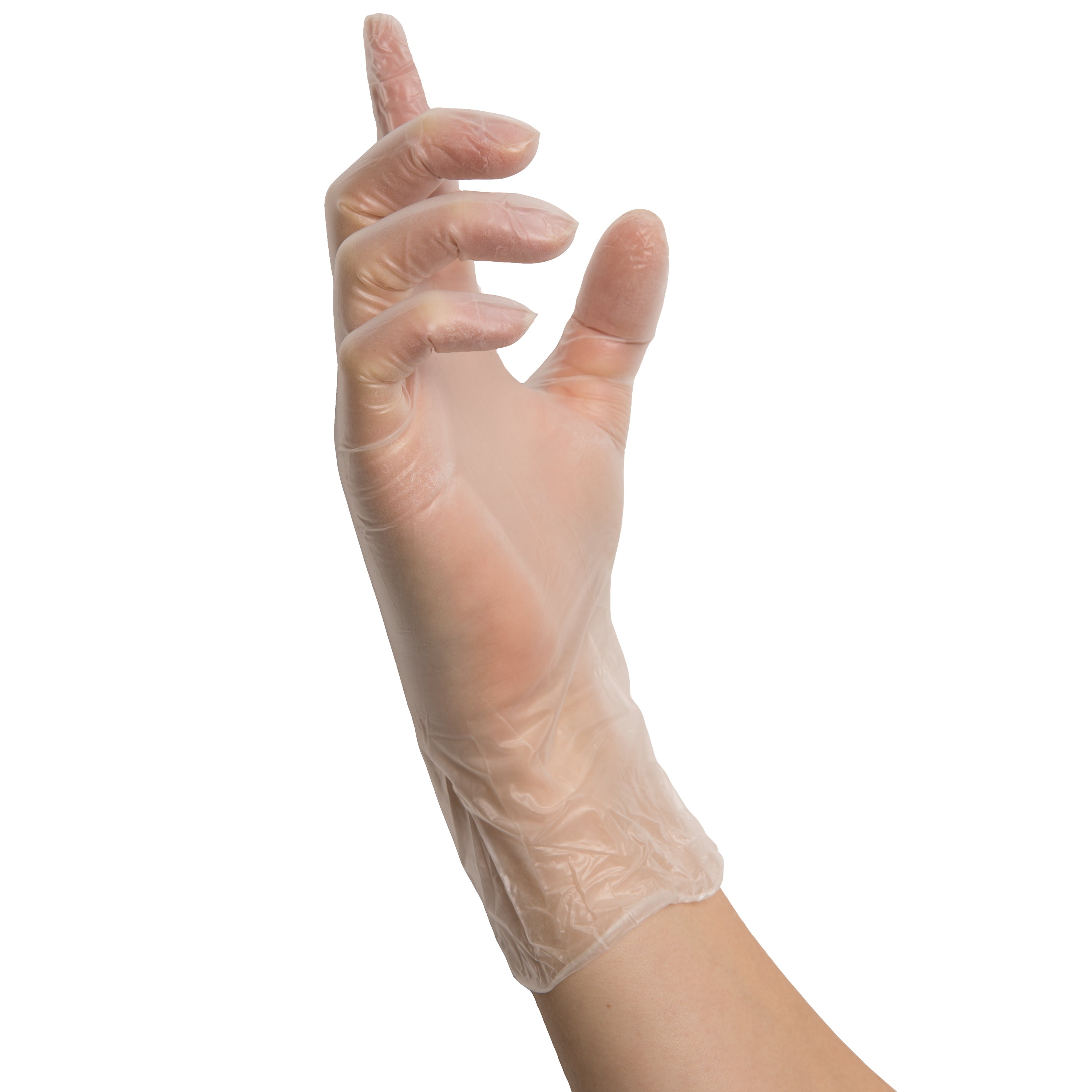 NITRAS VINYL P, Vinyl-Einmalhandschuhe, transparent, EN 455, Box à 100 Stück 