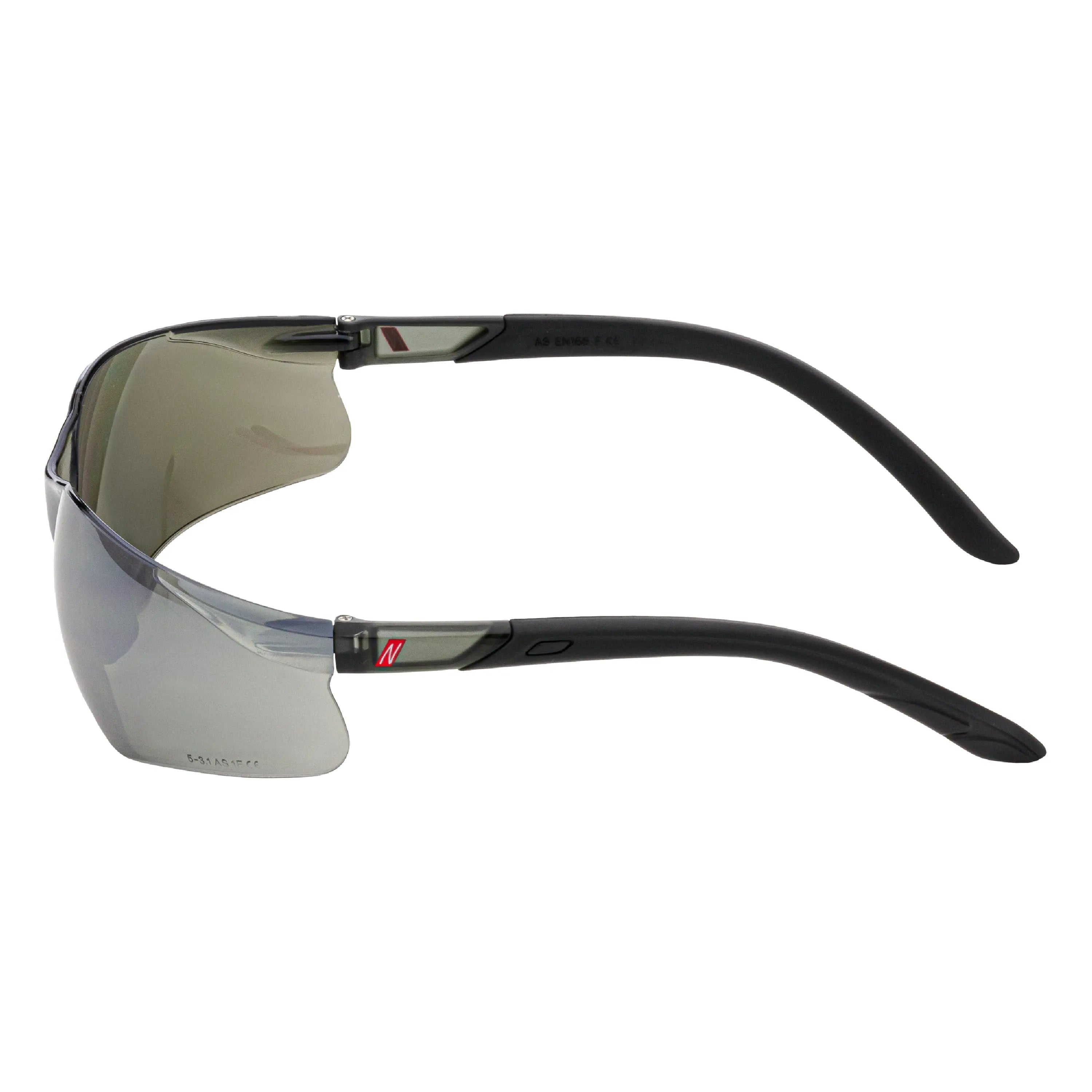 NITRAS VISION PROTECT, Schutzbrille, schwarz / schwarz, silber verspiegelt, EN 166 - KERA Arbeitsschutz