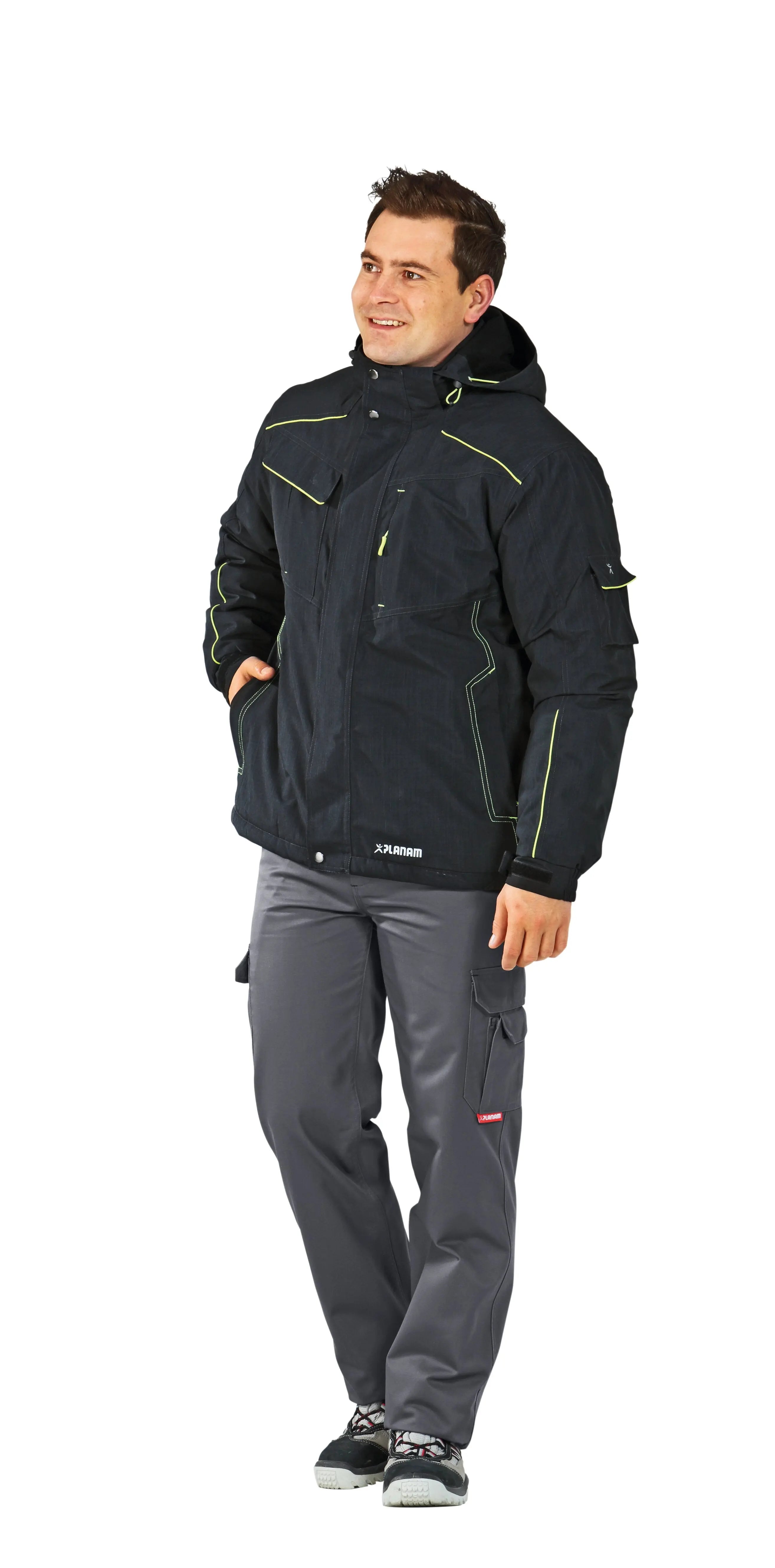 Neon Jacke Herren Winter Planam grau - KERA Arbeitsschutz