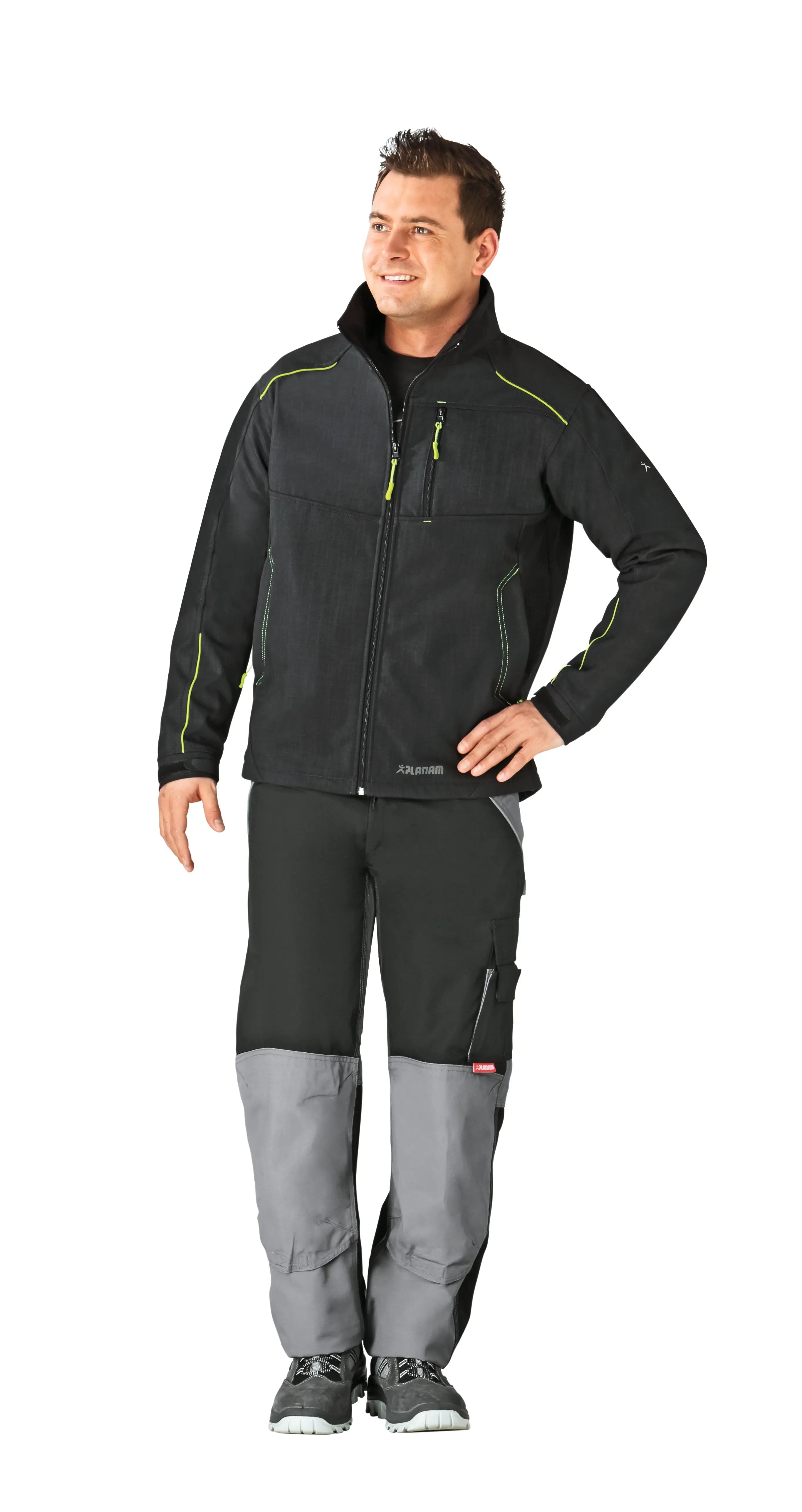Neon Softshelljacke Herren Ganzjährig, Frühling, Herbst Planam grau - KERA Arbeitsschutz