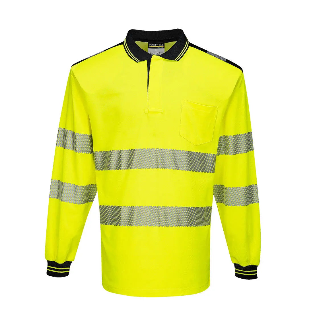 PW3 Warnschutz Cotton Comfort Polo-Shirt, langarm  T184 - KERA Arbeitsschutz