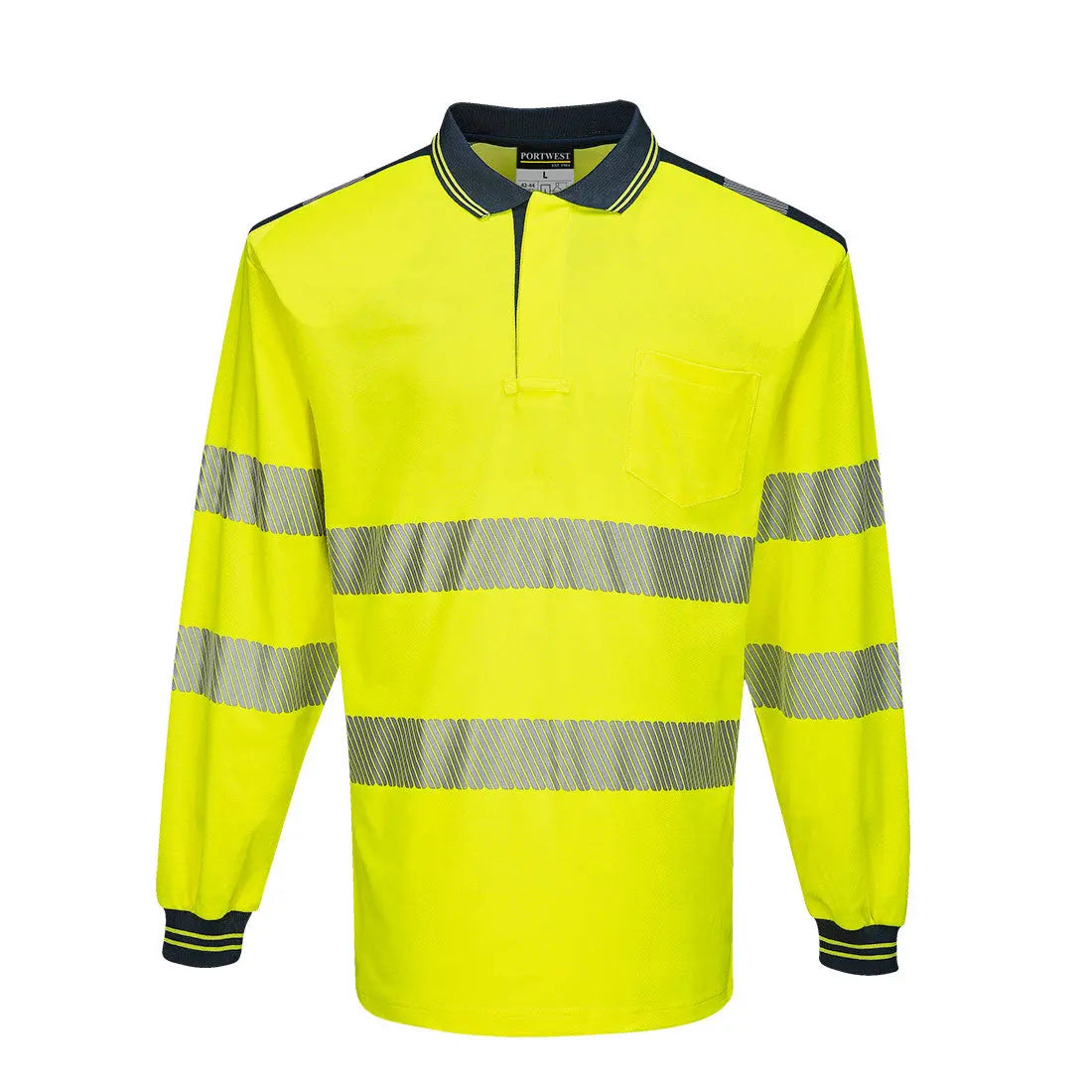 PW3 Warnschutz Cotton Comfort Polo-Shirt, langarm  T184 - KERA Arbeitsschutz