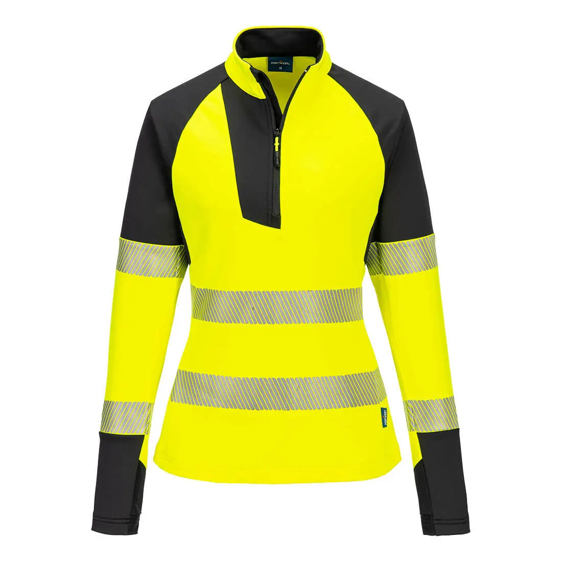 PW3 Warnschutz Damen Sweatshirt 1/4 Reißverschluss T173 - KERA Arbeitsschutz