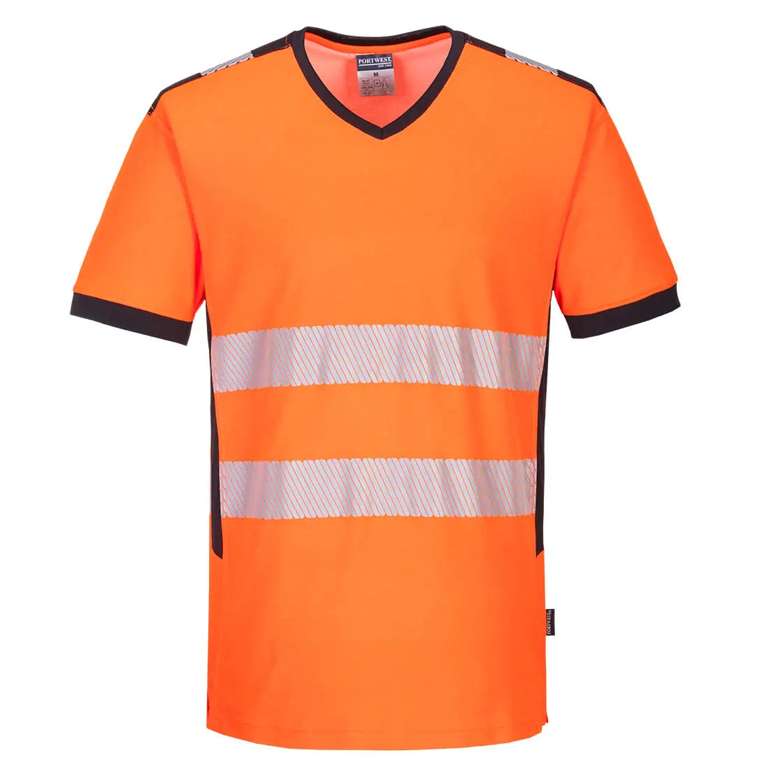 PW3 Warnschutz-T-Shirt mit V-Ausschnitt und Mesh Einsatz kurzarm  PW310 - KERA Arbeitsschutz