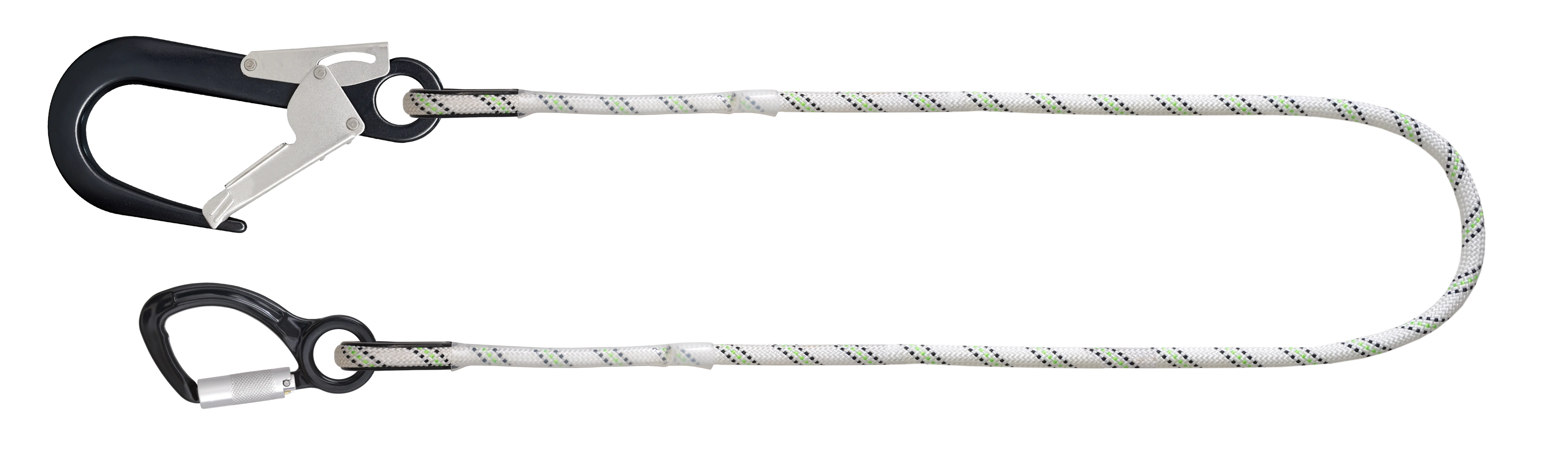 SILVA 1 Verbindungsmittel aus geflochtenem Seil 1 m mit einem kleinen Aluminiumkarabiner Öffnung 22 mm und einem Gerüstkarabiner Aluminium Öffnung 60 mm