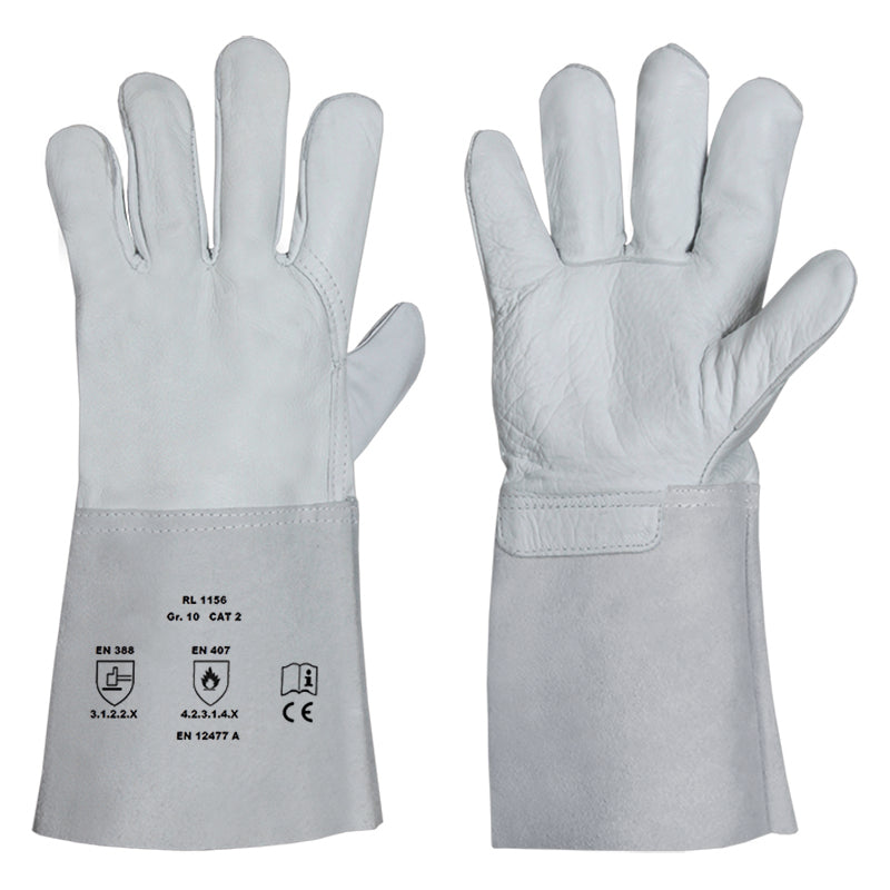 Schweißer | Rindnarbenlederhandschuh | gekederte Nähte 