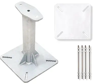 Set starrer Pfosten (HÃ¶he 300 mm) aus verzinktem Stahl mit Gegenplatte fÃ¼r horizontale Kabelsicherung KS 4000